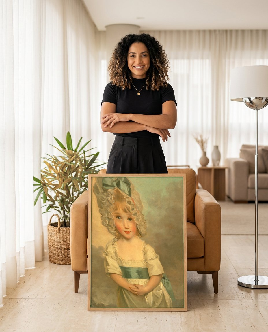 Quadro Decorativo Retrato de Criança - John Hoppner com modelo em ambiente
