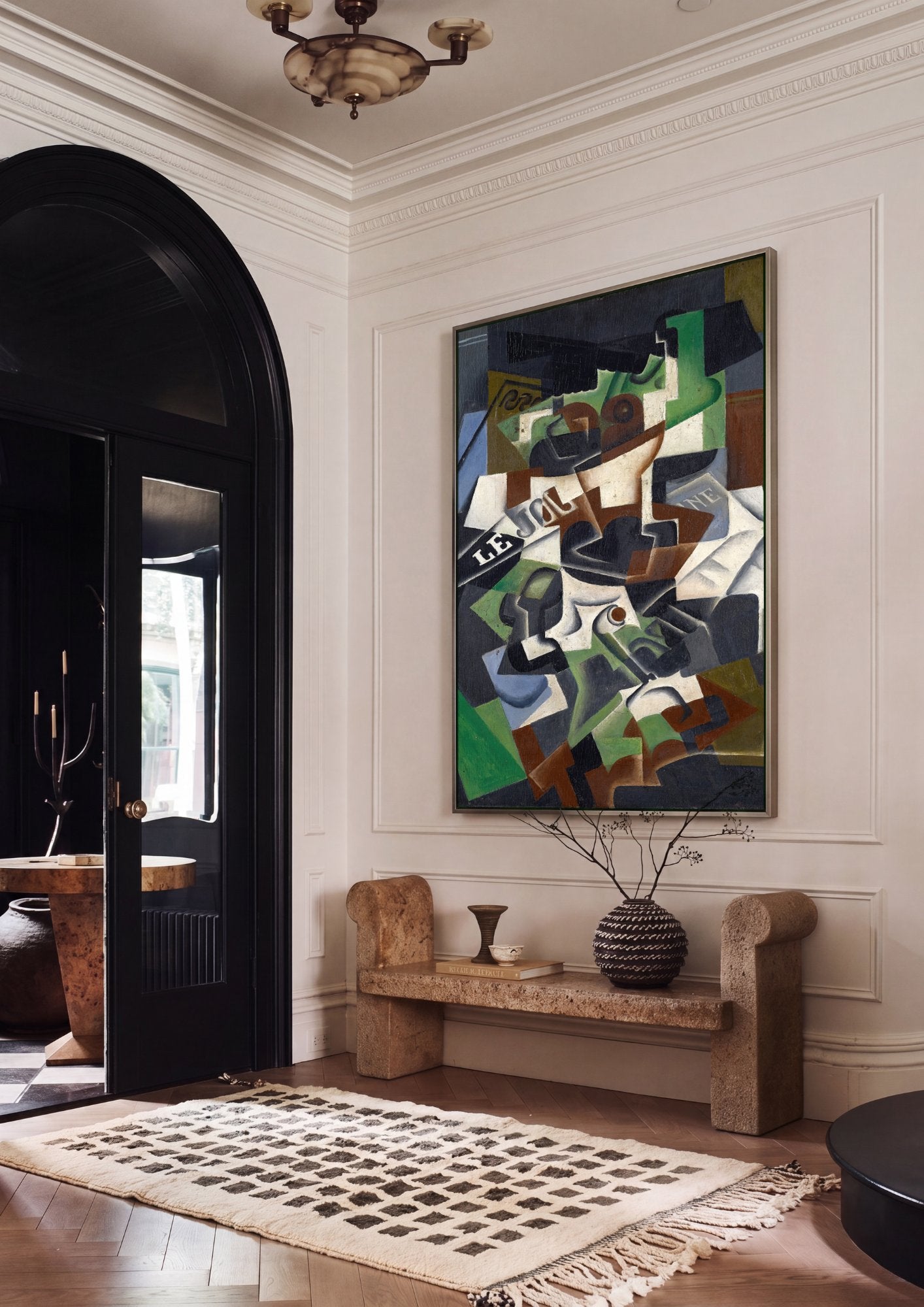 Quadro Decorativo Natureza Morta com Jornal - Juan Gris em ambiente decorado