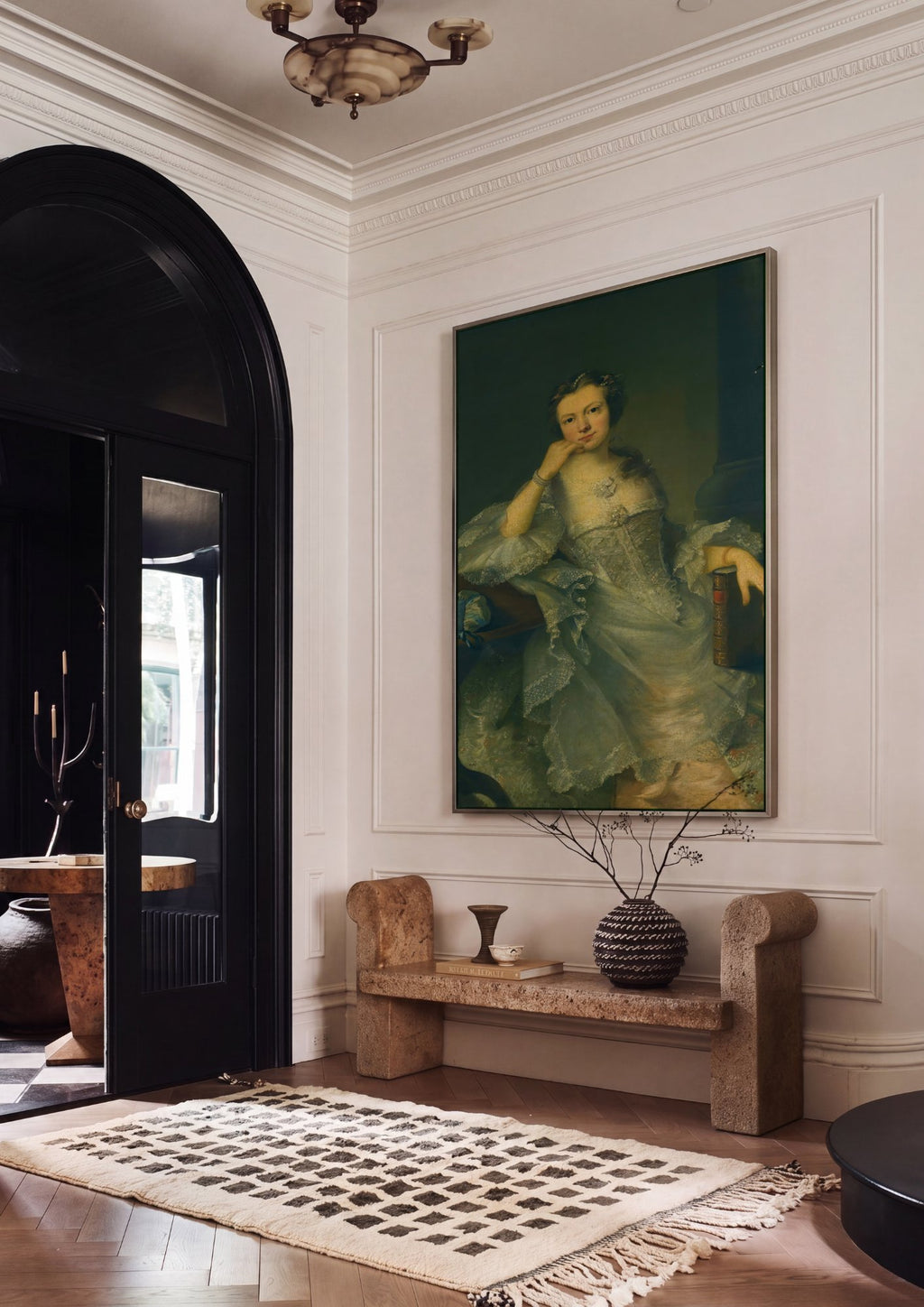 Quadro Decorativo Retrato de Senhora - Joshua Reynolds em ambiente decorado