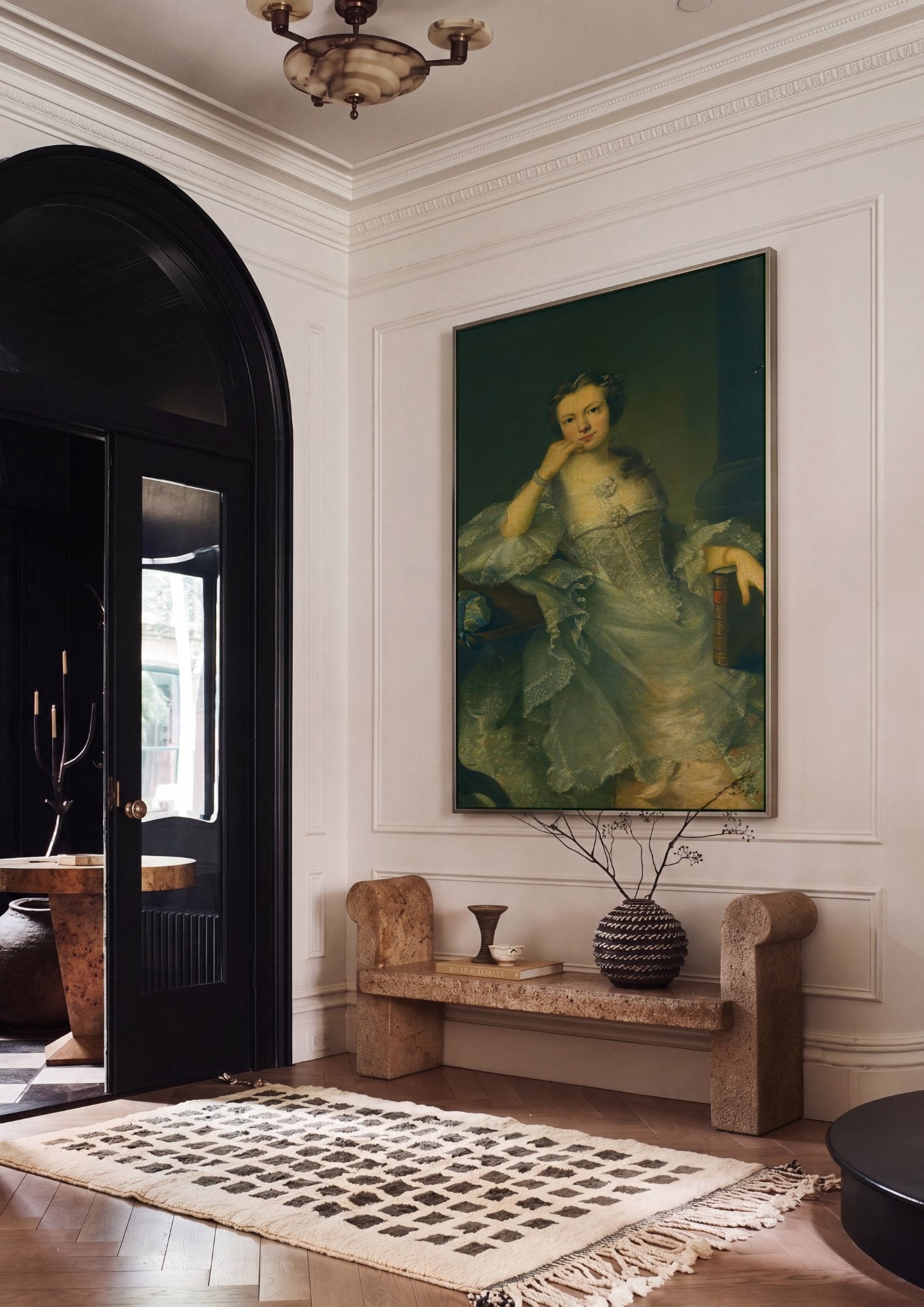 Quadro Decorativo Retrato de Senhora - Joshua Reynolds em ambiente decorado