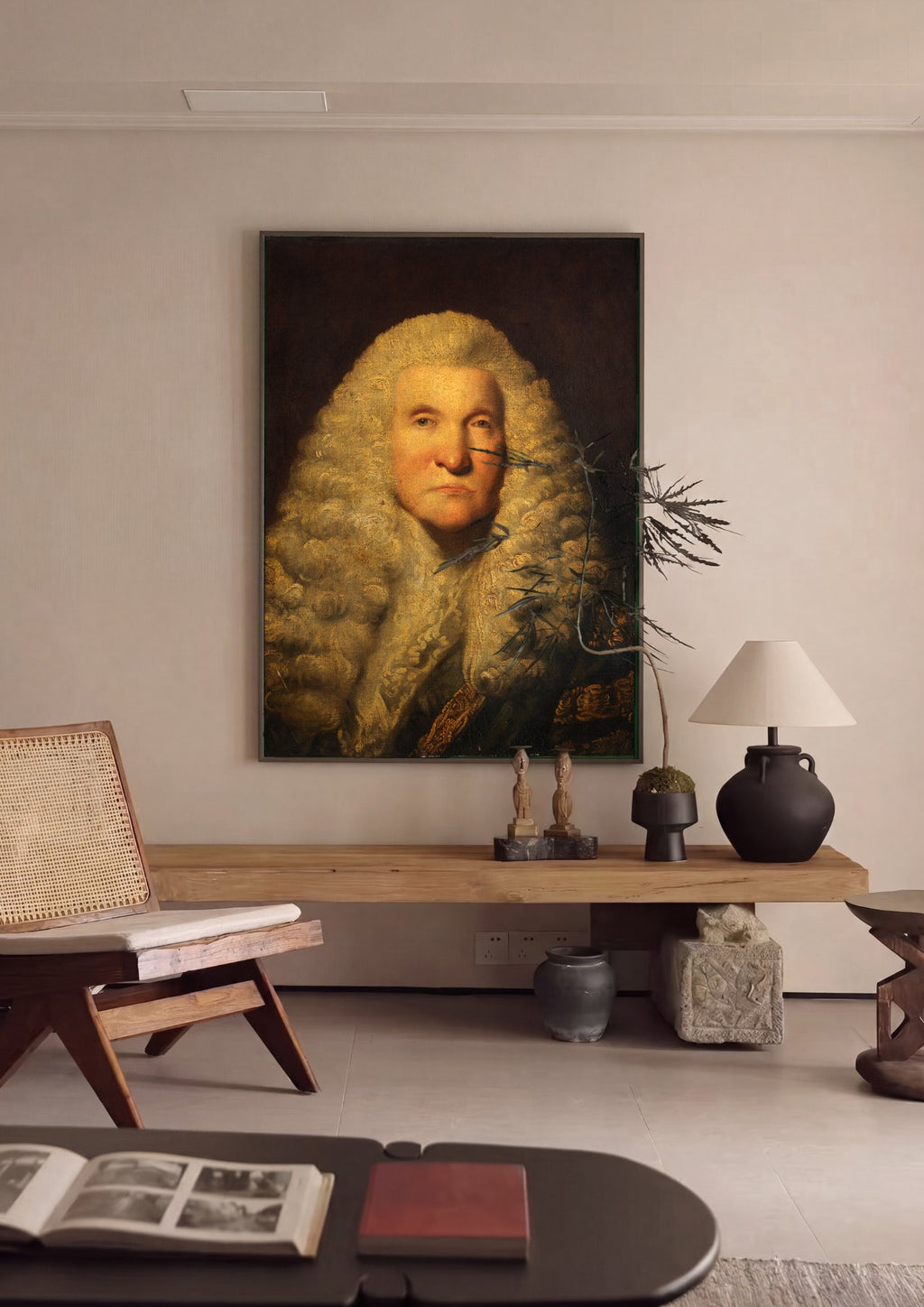 Quadro Decorativo Retrato Formal - Sir Joshua Reynolds em ambiente decorado