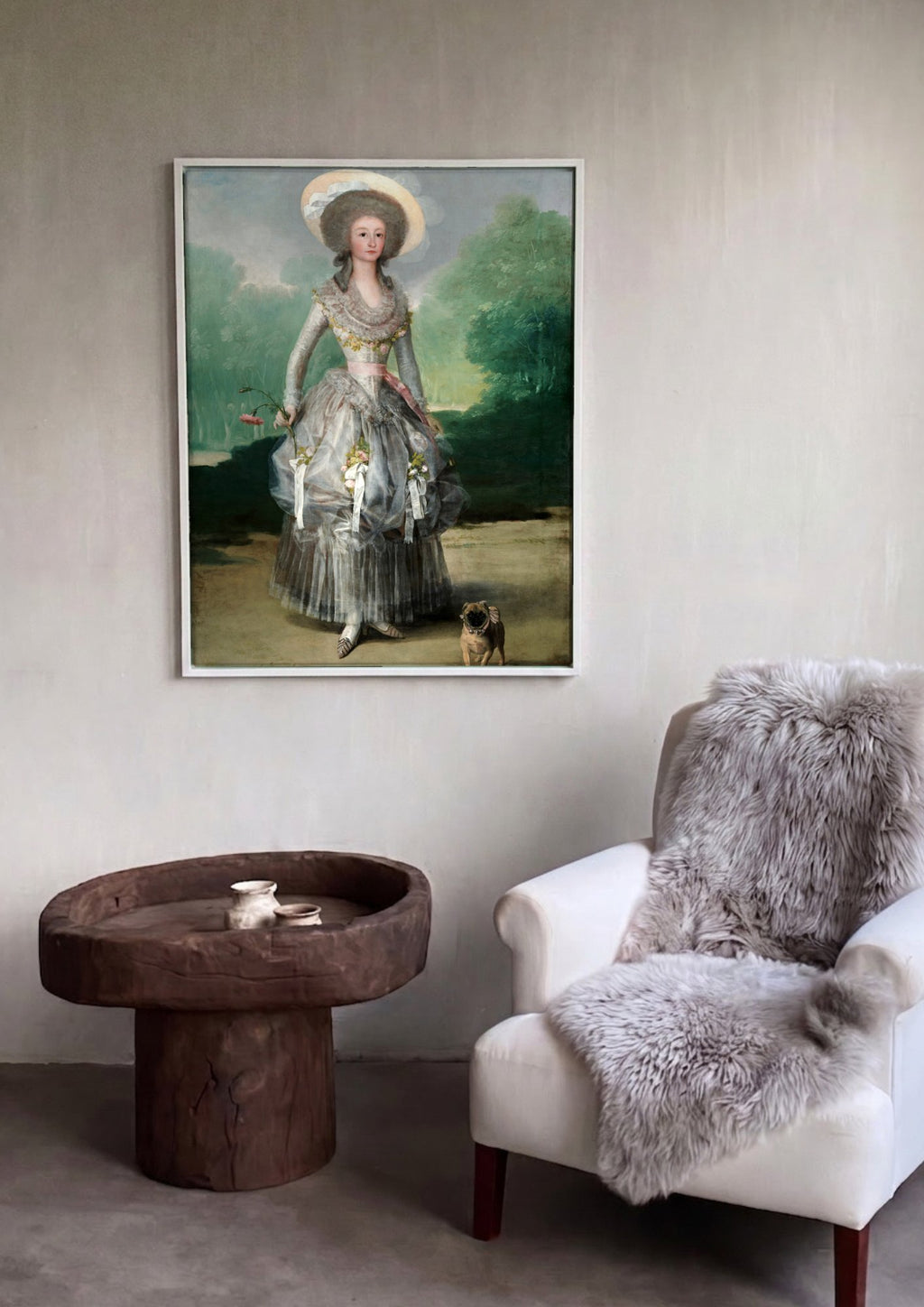 Quadro Decorativo A Marquesa de Pontejos - Goya em ambiente decorado