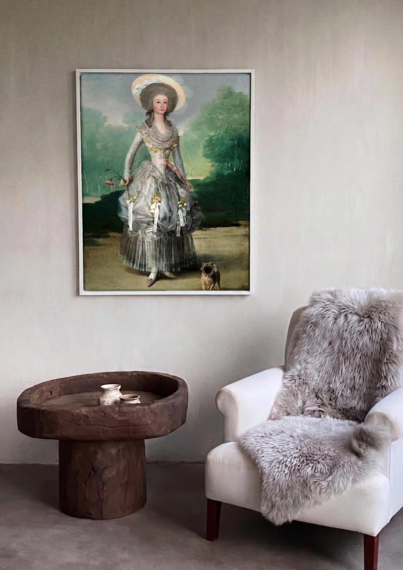 Quadro Decorativo A Marquesa de Pontejos - Goya em ambiente decorado
