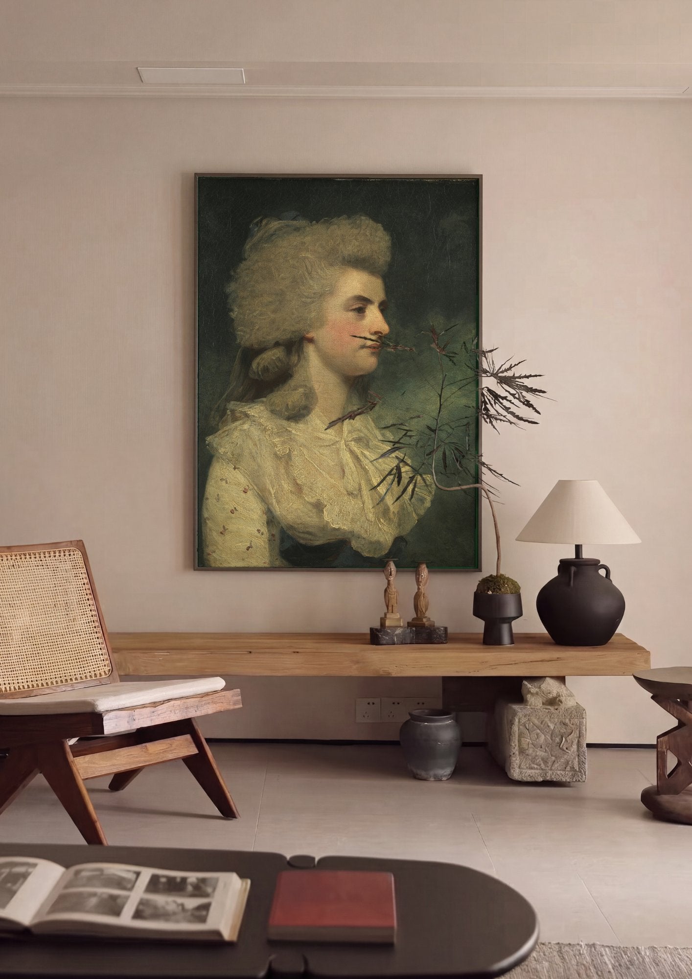 Quadro Decorativo Retrato de Senhora - Joshua Reynolds em ambiente decorado