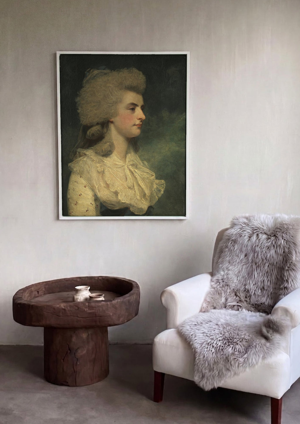 Quadro Decorativo Retrato de Senhora - Joshua Reynolds em ambiente decorado