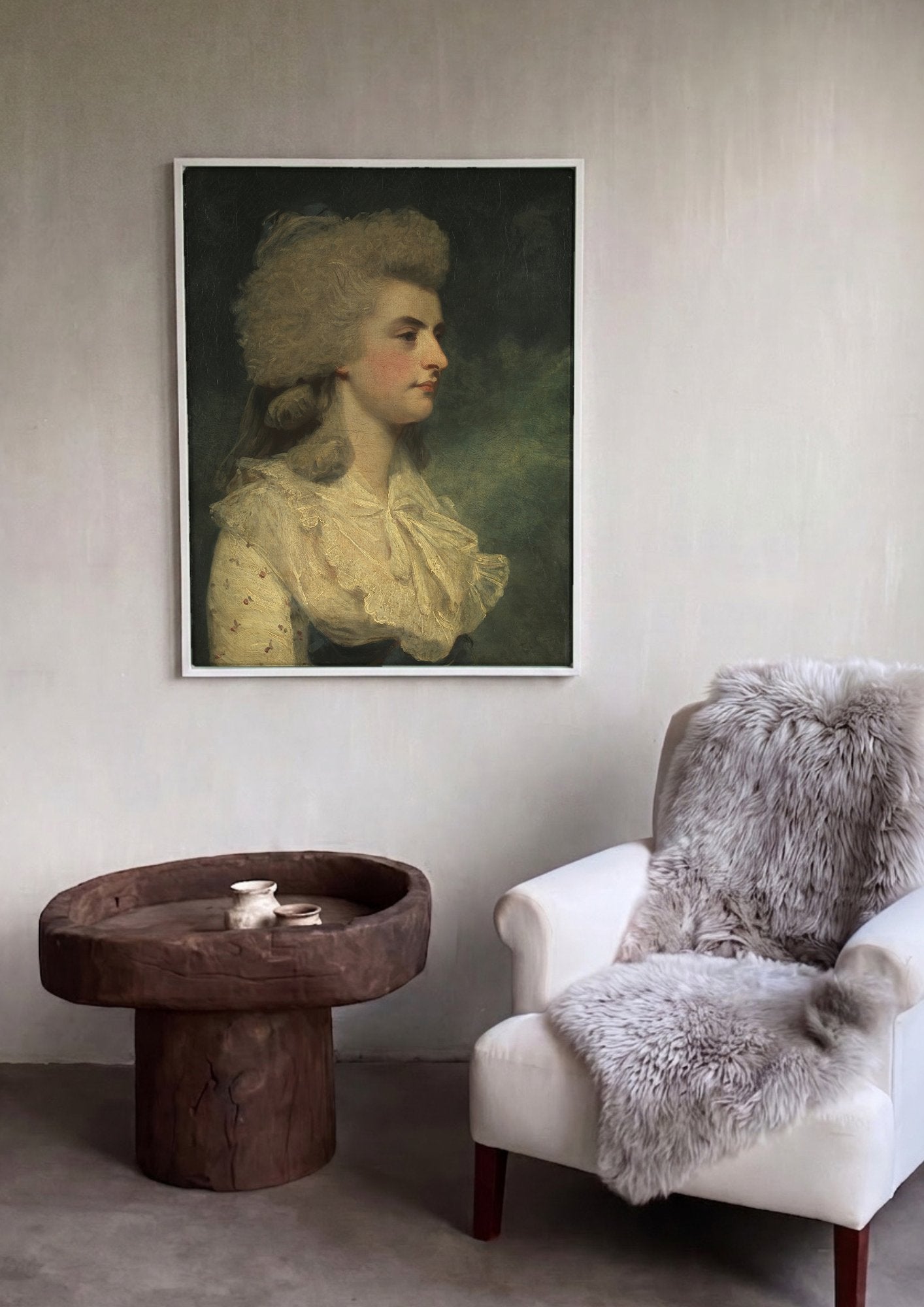 Quadro Decorativo Retrato de Senhora - Joshua Reynolds em ambiente decorado