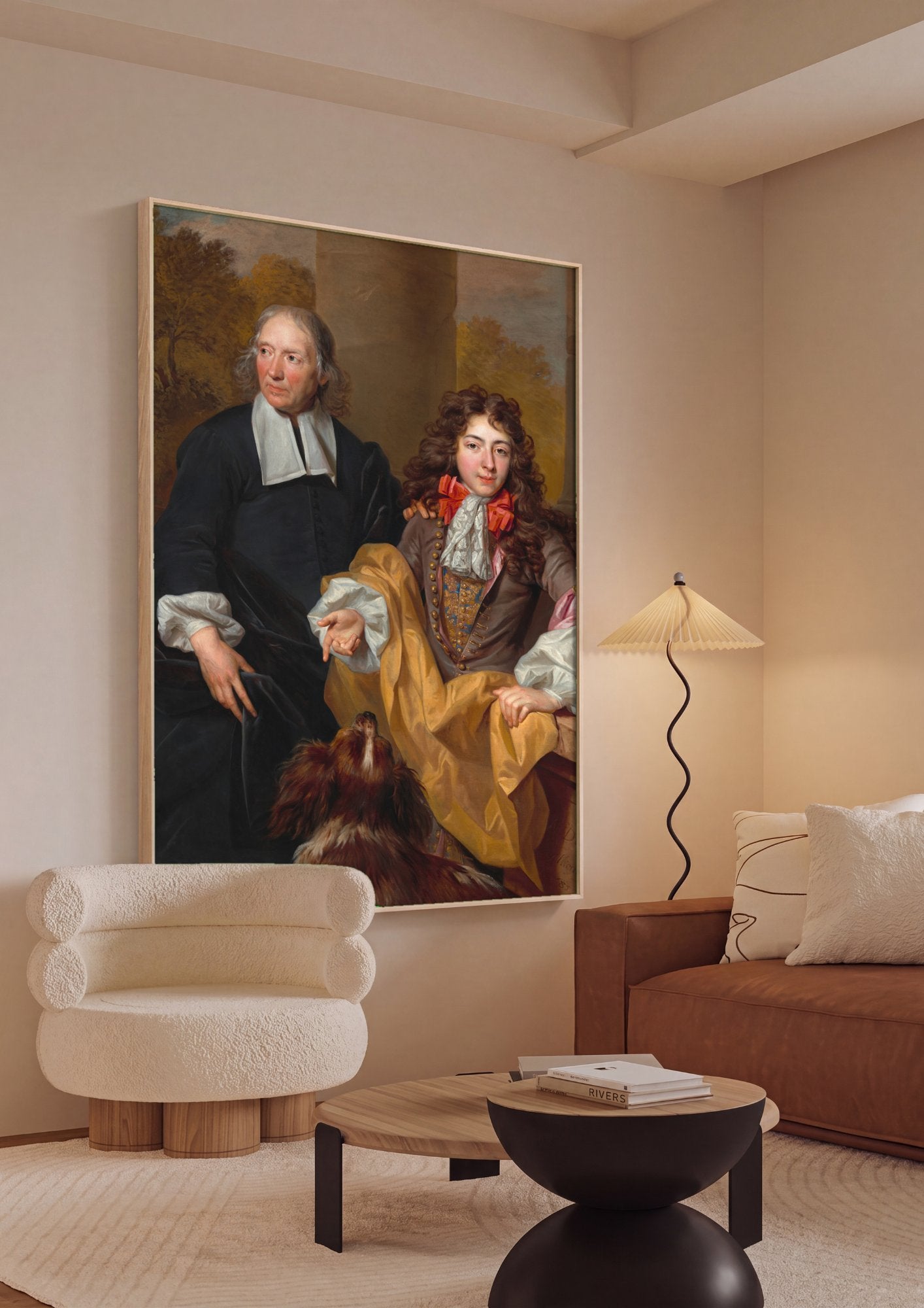 Quadro Decorativo Retrato de Homem e Jovem - Nicolas de Largillière em ambiente decorado
