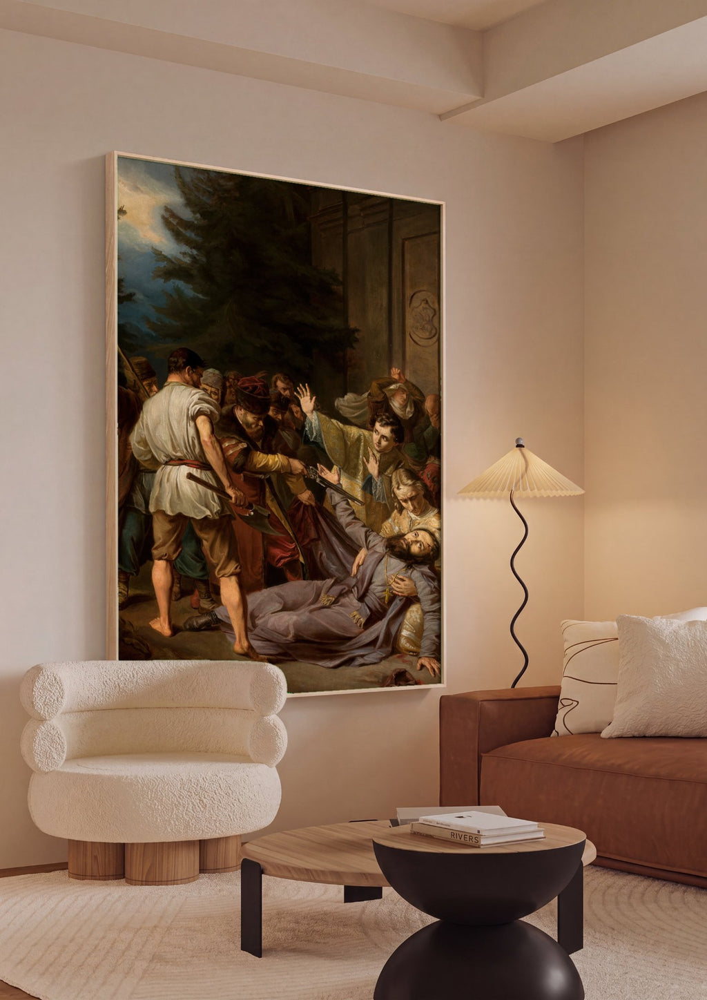 Quadro Decorativo A Morte de Ludwika - Józef Simmler em ambiente decorado