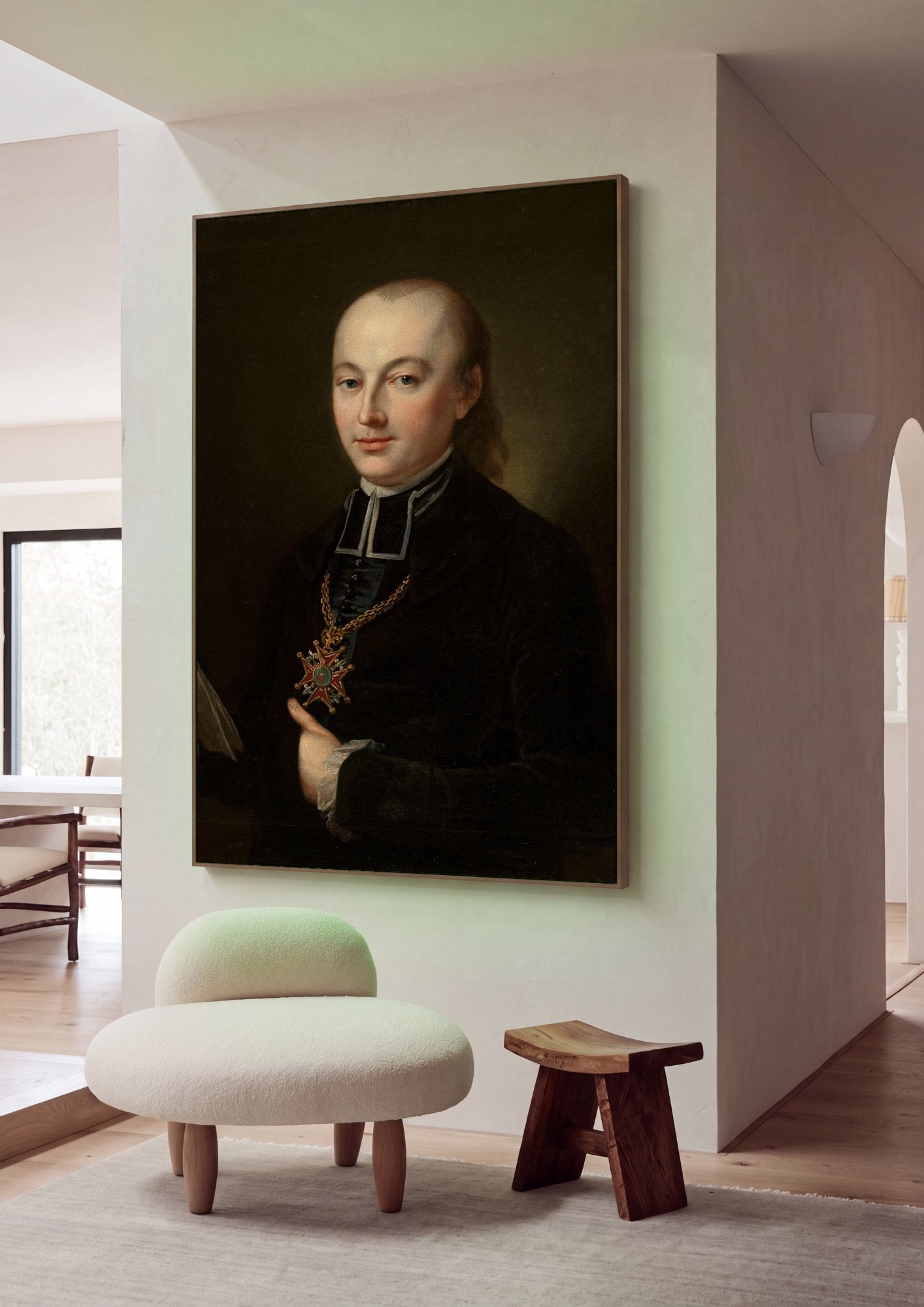 Quadro Decorativo Retrato de Clerigo - Józef Simmler em ambiente decorado