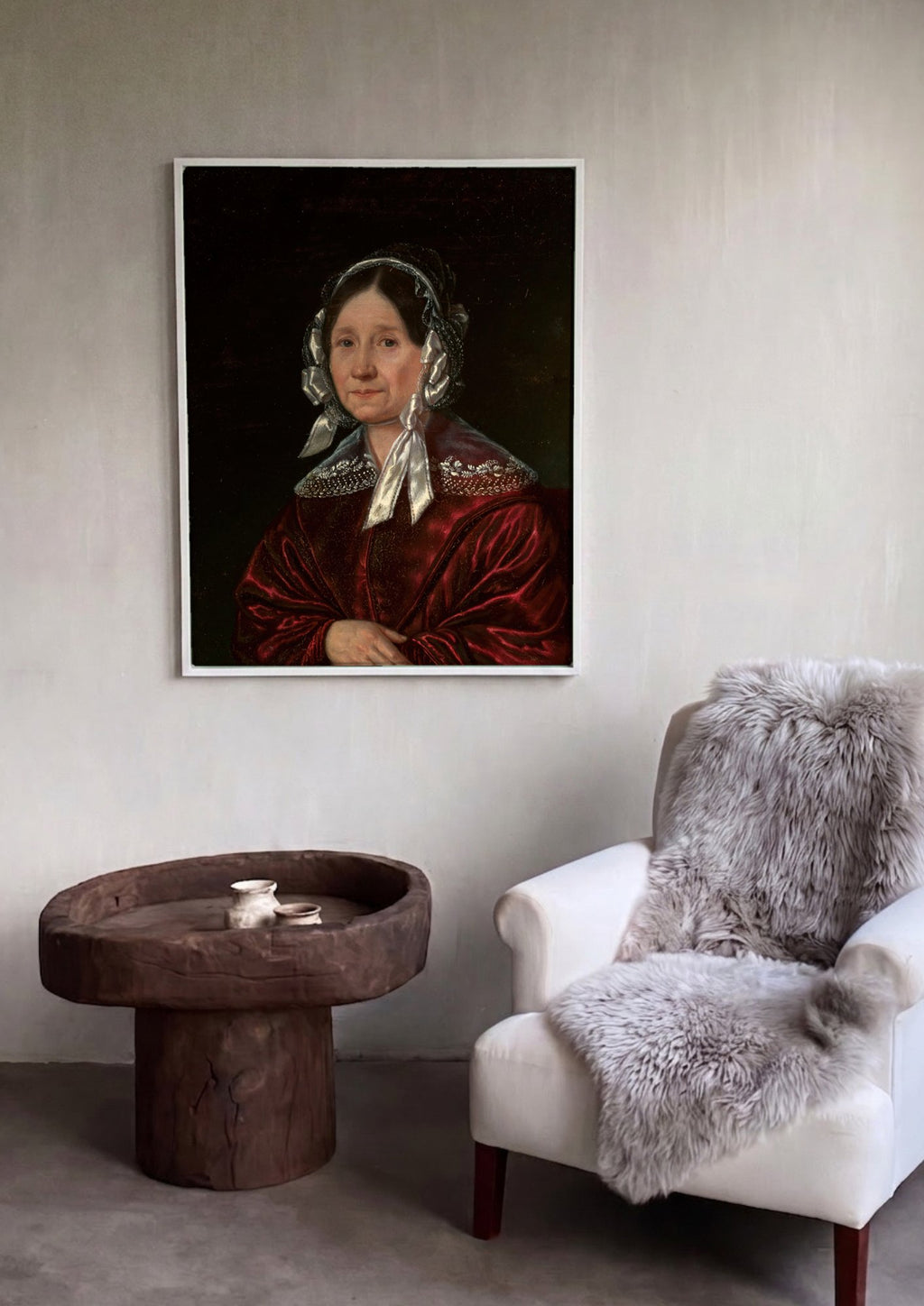 Quadro Decorativo Retrato de Senhora - Józef Simmler em ambiente decorado