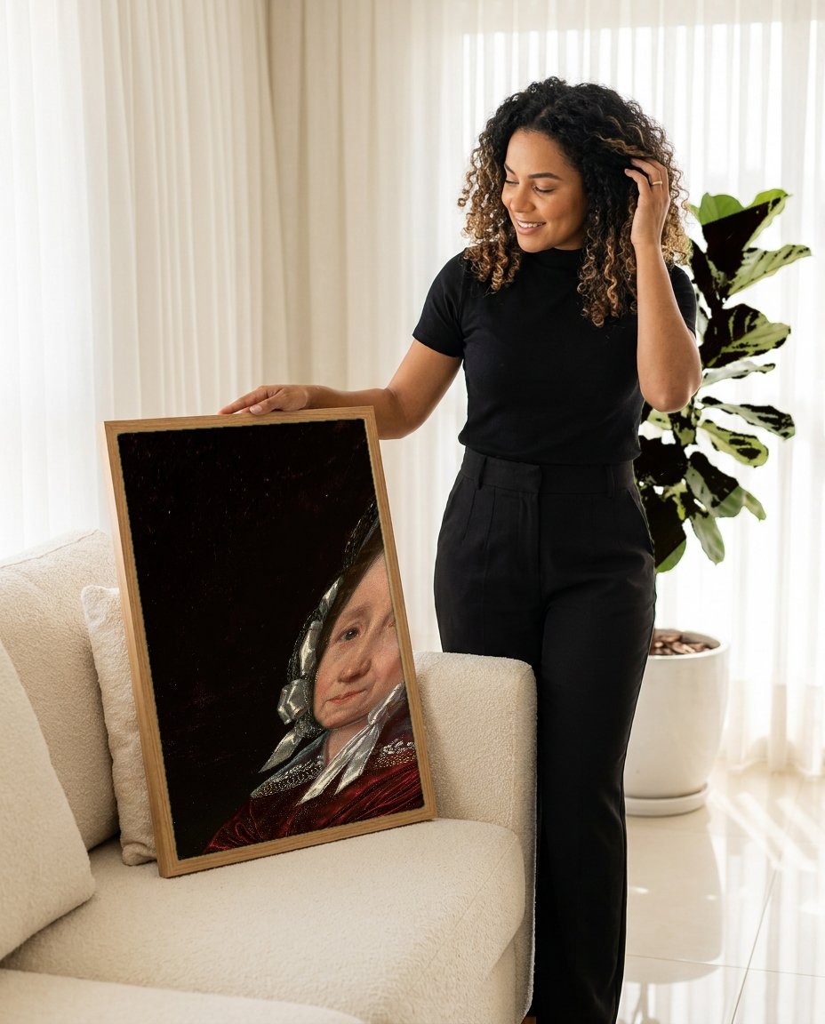 Quadro Decorativo Retrato de Senhora - Józef Simmler com modelo em ambiente