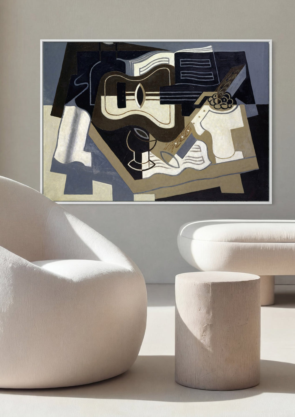 Quadro Decorativo Guitarra e Fruteira - Juan Gris em ambiente decorado