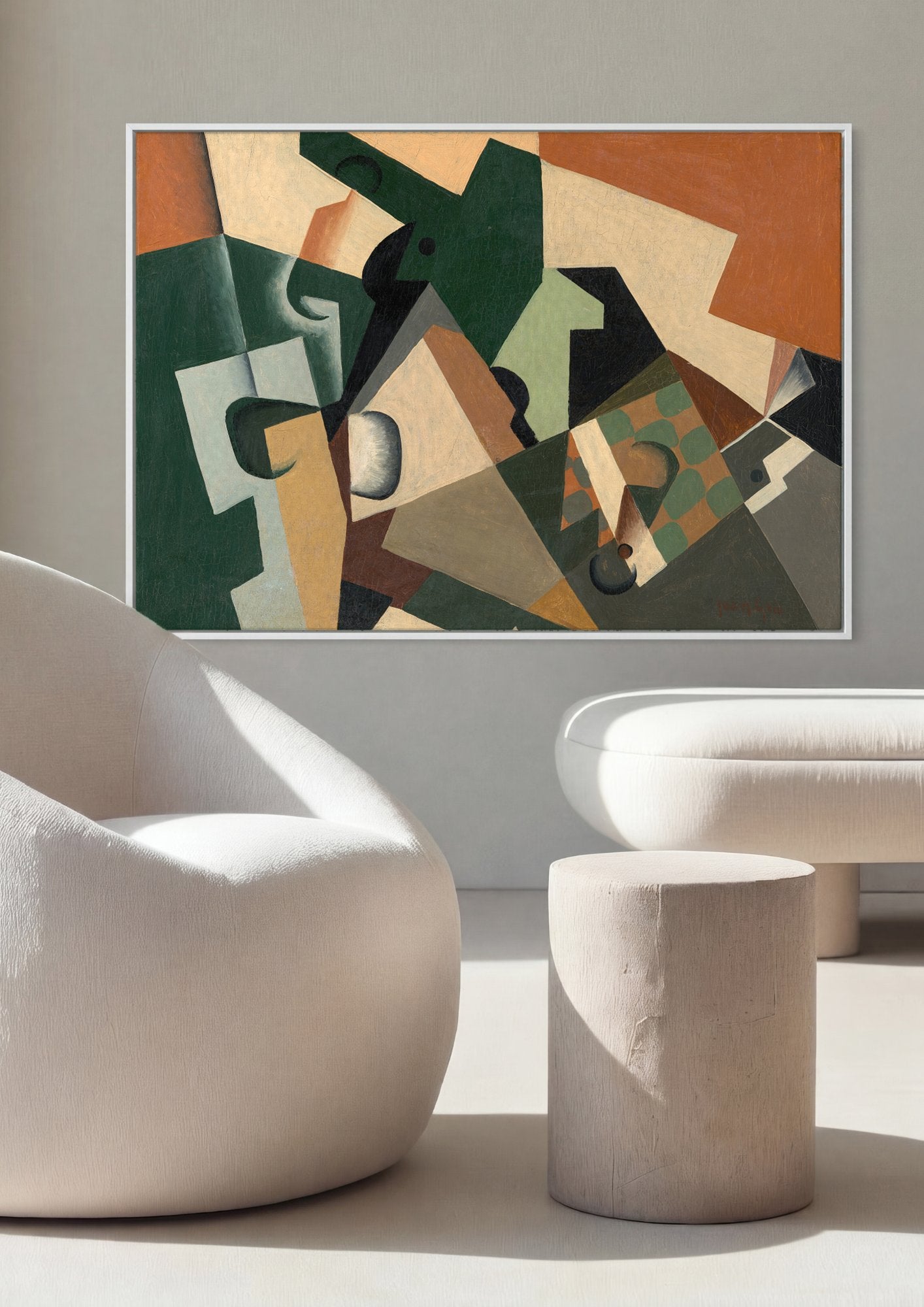 Quadro Decorativo Composição Cubista - Juan Gris em ambiente decorado