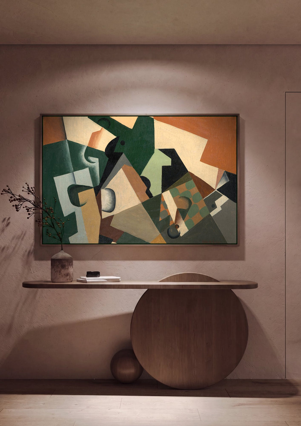 Quadro Decorativo Composição Cubista - Juan Gris em ambiente decorado