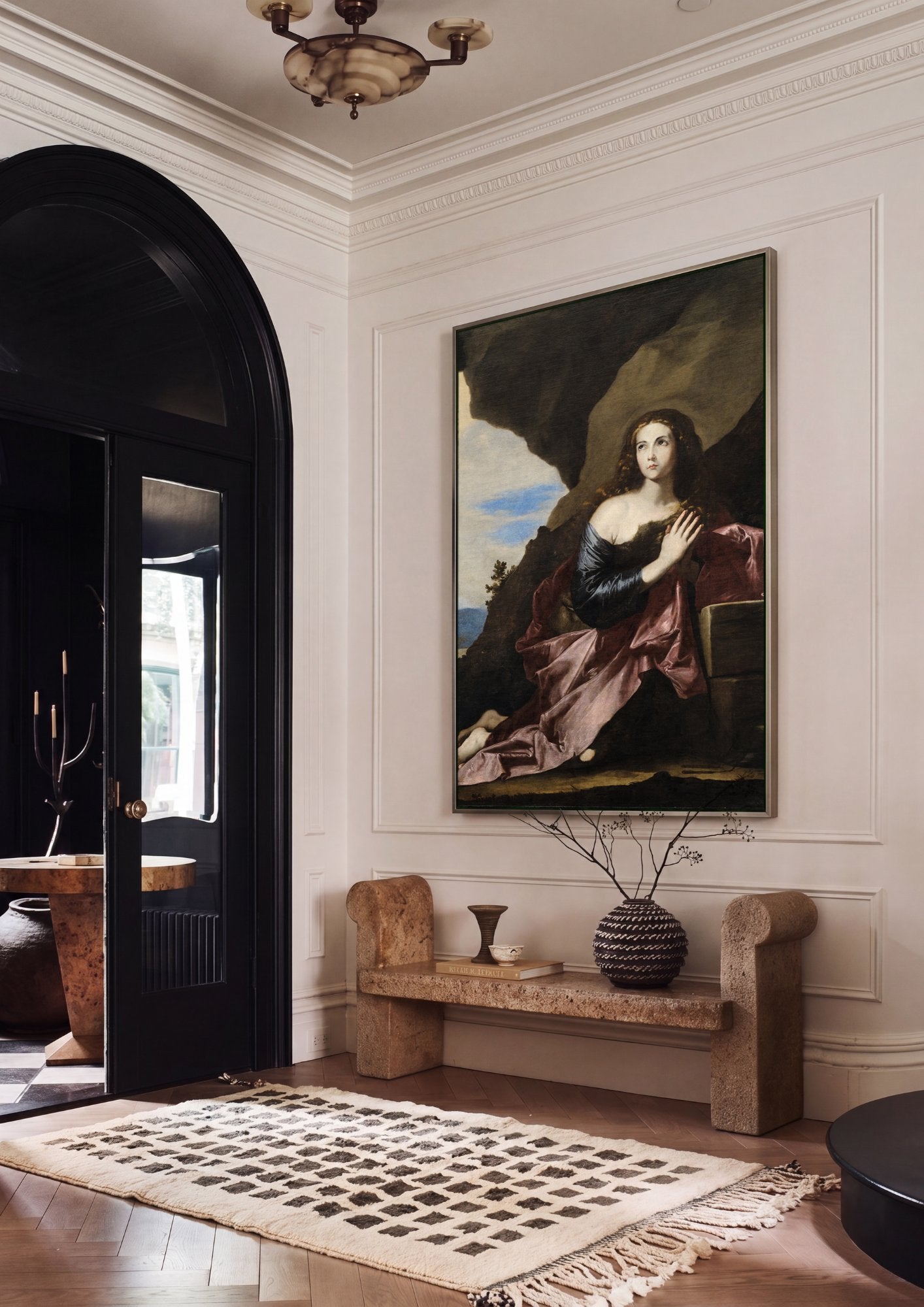 Quadro Decorativo Madalena Penitente - Jusepe de Ribera em ambiente decorado