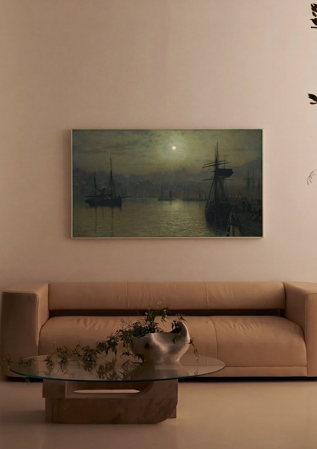 Quadro Decorativo Porto ao Luar - John Atkinson Grimshaw | quadro emoldurado na parede