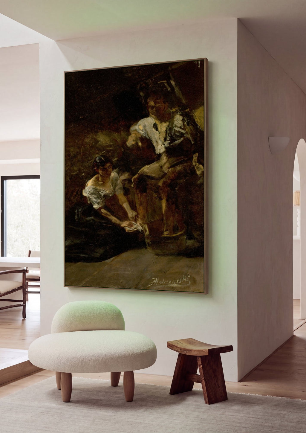 Quadro Decorativo Cena de Gênero - Jacek Malczewski em ambiente decorado