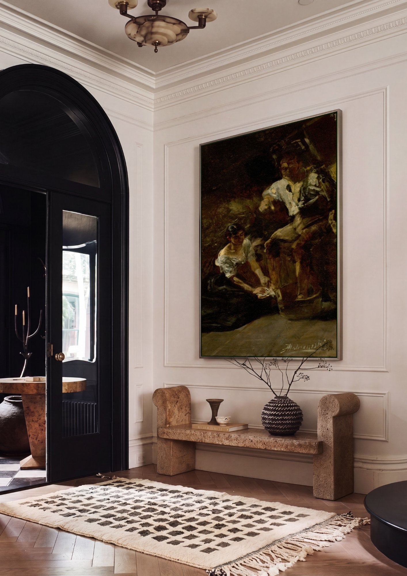 Quadro Decorativo Cena de Gênero - Jacek Malczewski em ambiente decorado