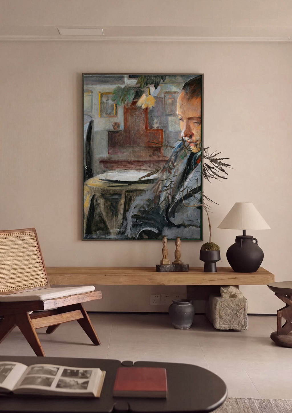 Quadro Decorativo Retrato Íntimo - Jacek Malczewski em ambiente decorado