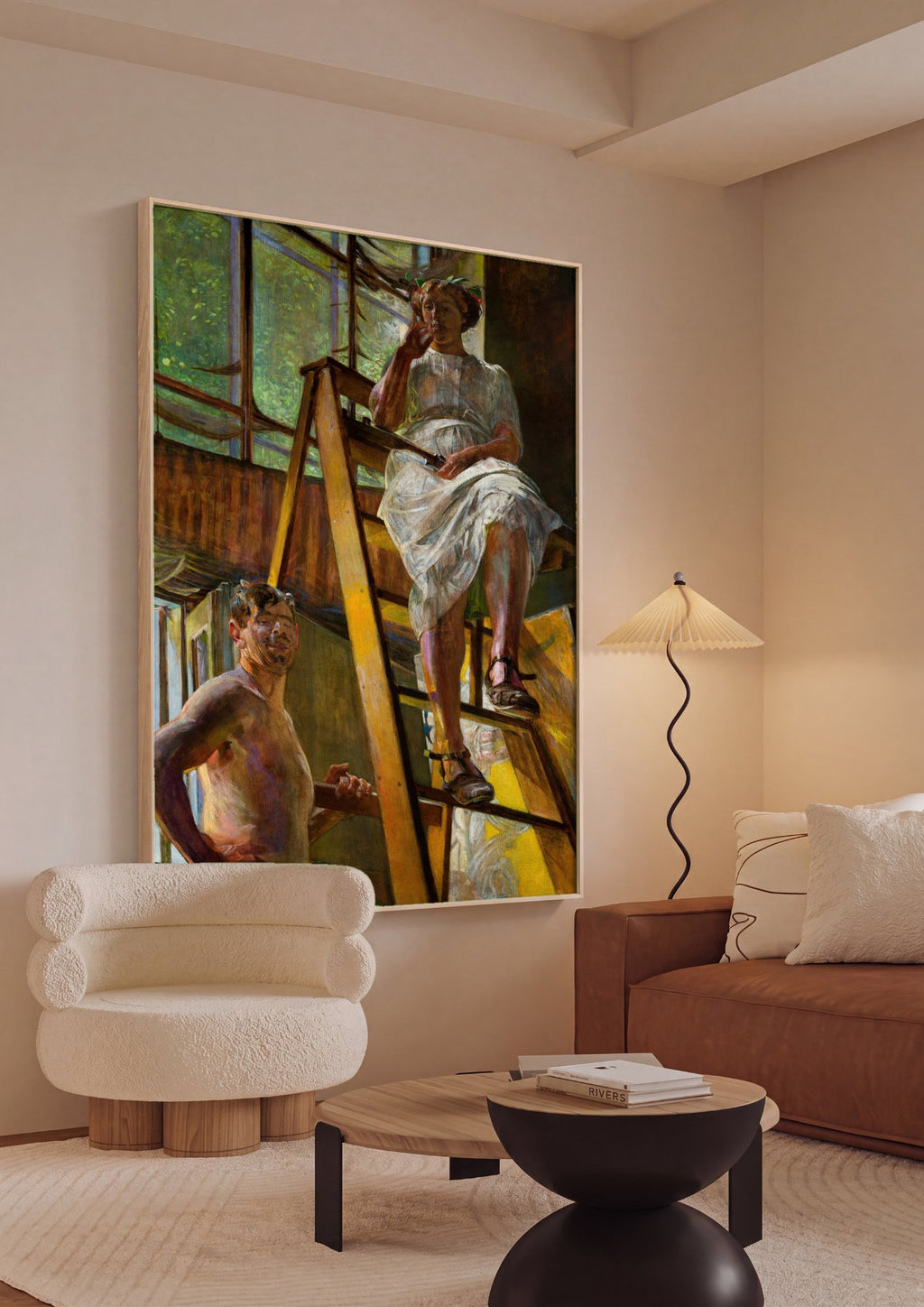 Quadro Decorativo 'Pé de Vassoura' - Jacek Malczewski em ambiente decorado