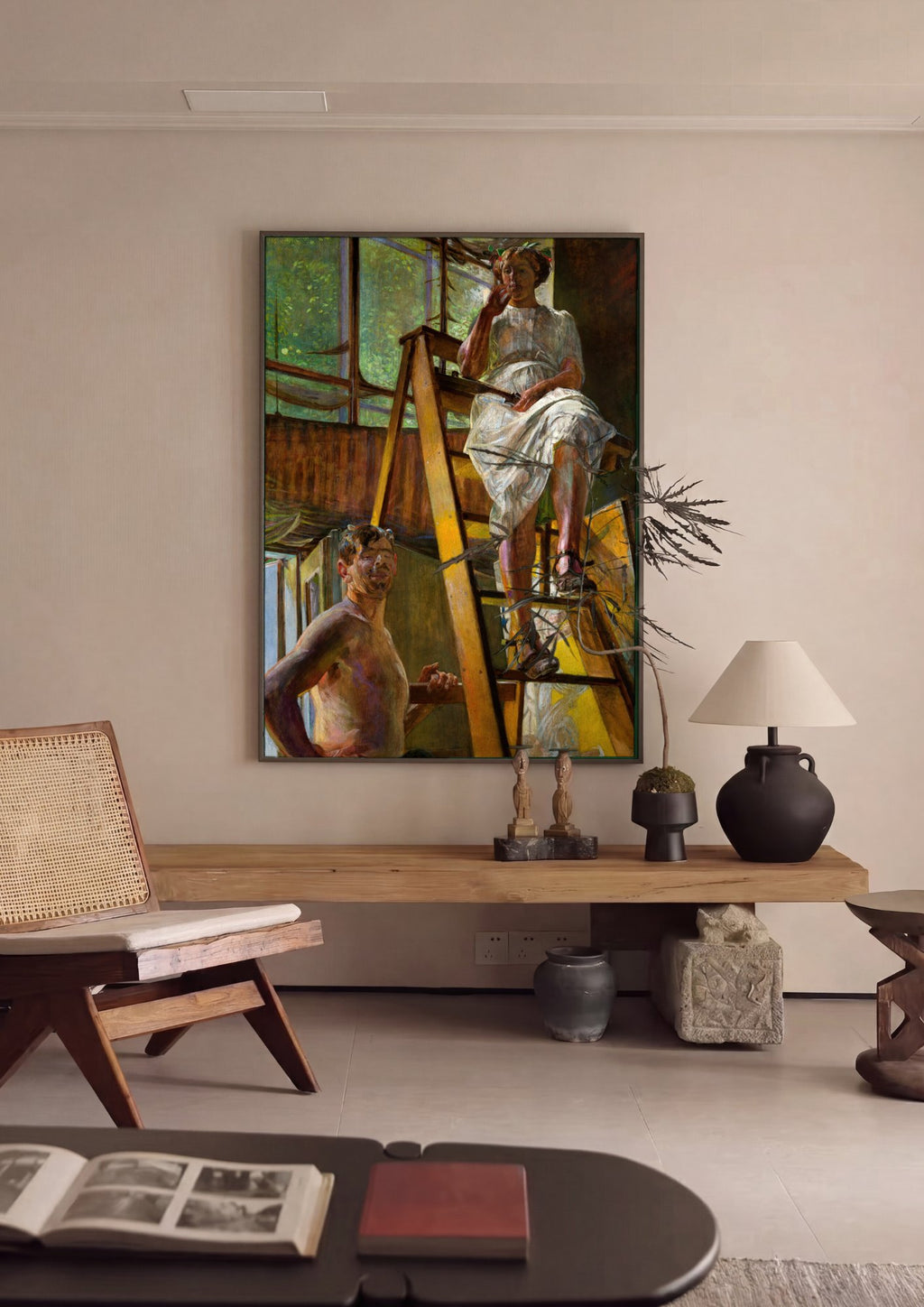 Quadro Decorativo 'Pé de Vassoura' - Jacek Malczewski em ambiente decorado