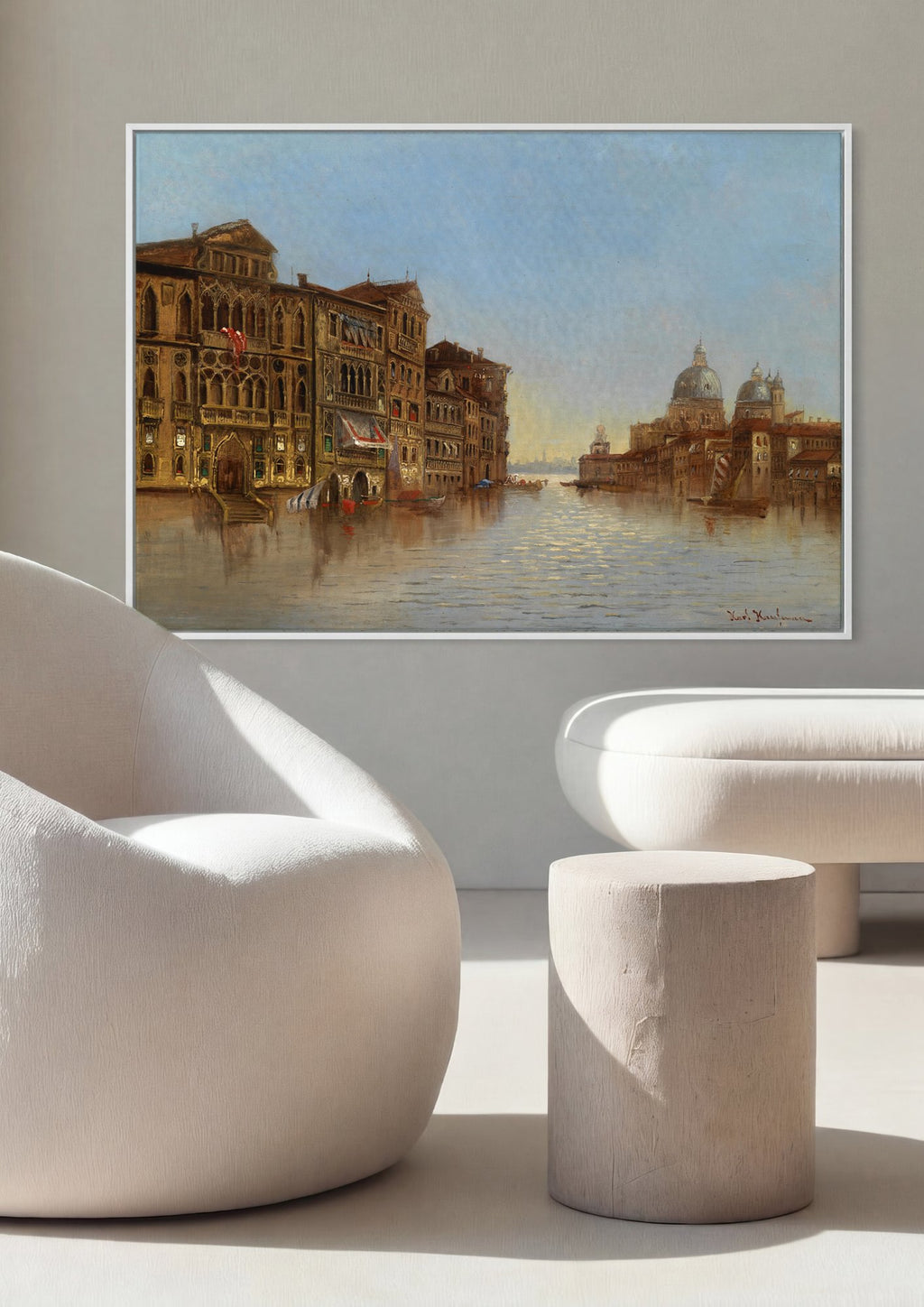 Quadro Decorativo Canal Grande, Veneza - Karl Kaufmann em ambiente decorado