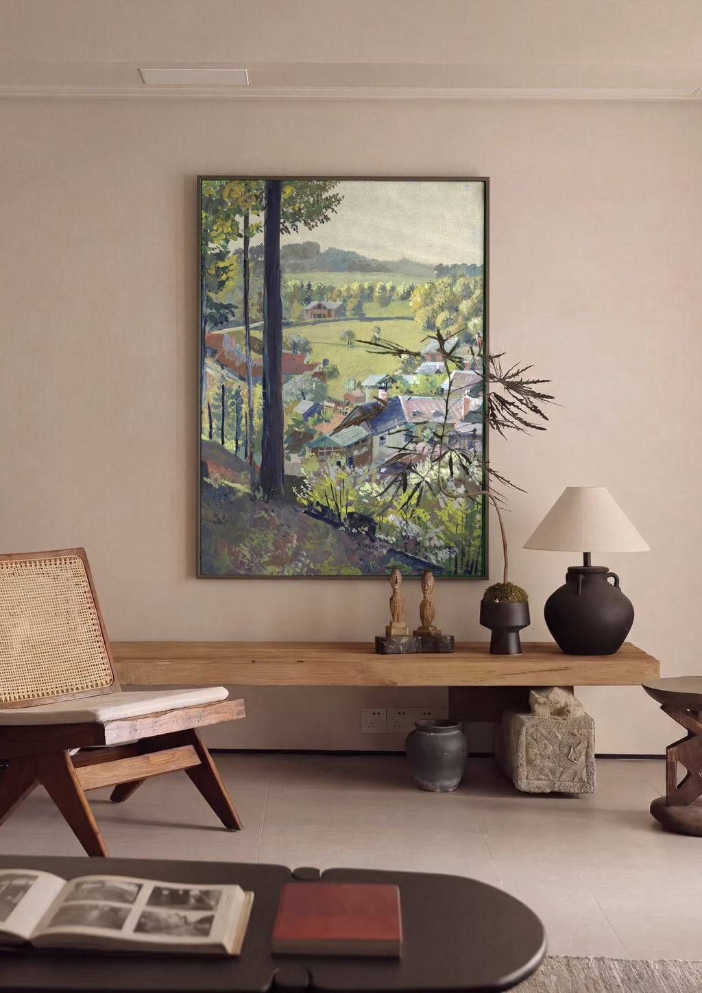 Quadro Decorativo Paisagem Alpina - Oskar Laske em ambiente decorado