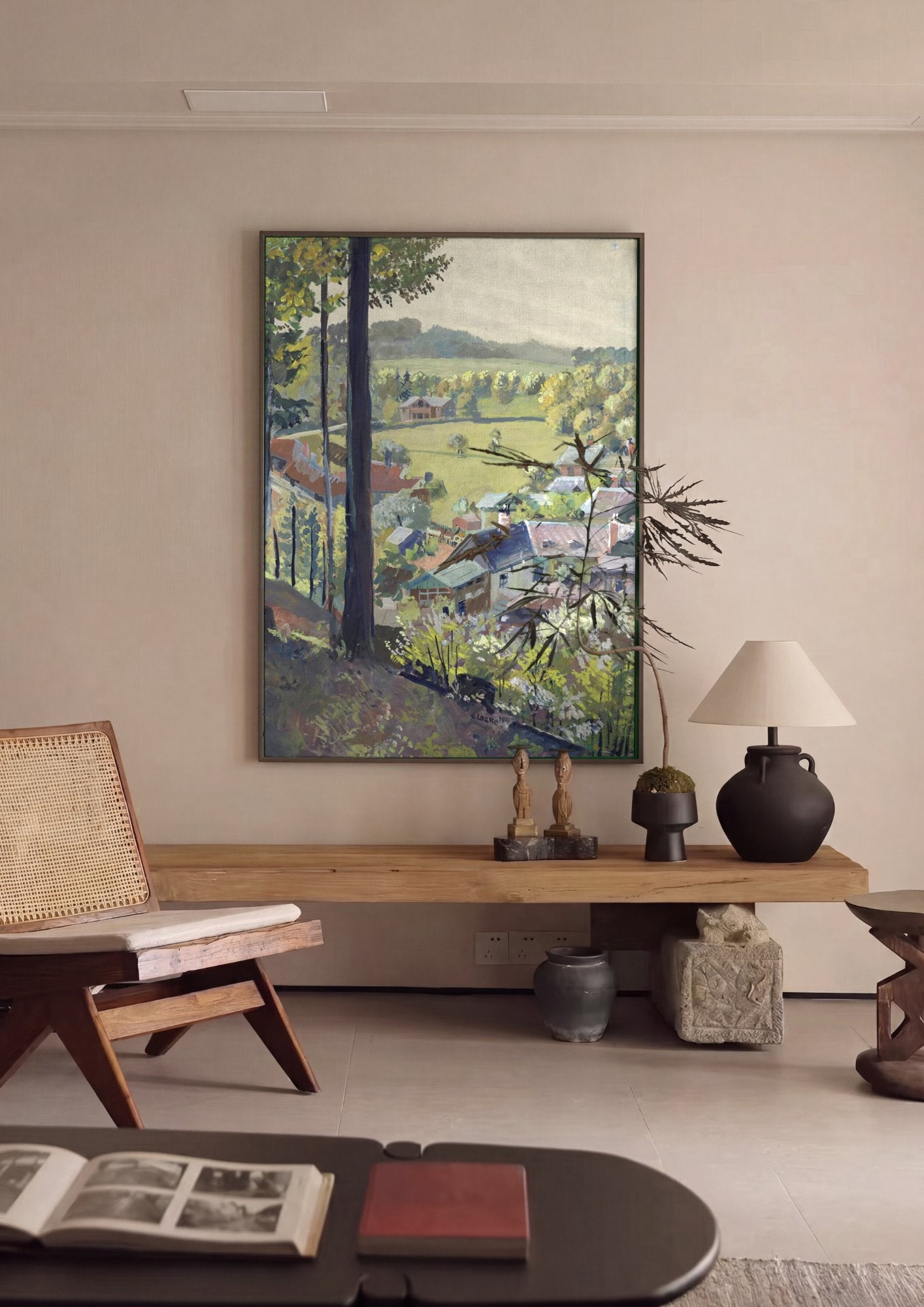 Quadro Decorativo Paisagem Alpina - Oskar Laske em ambiente decorado