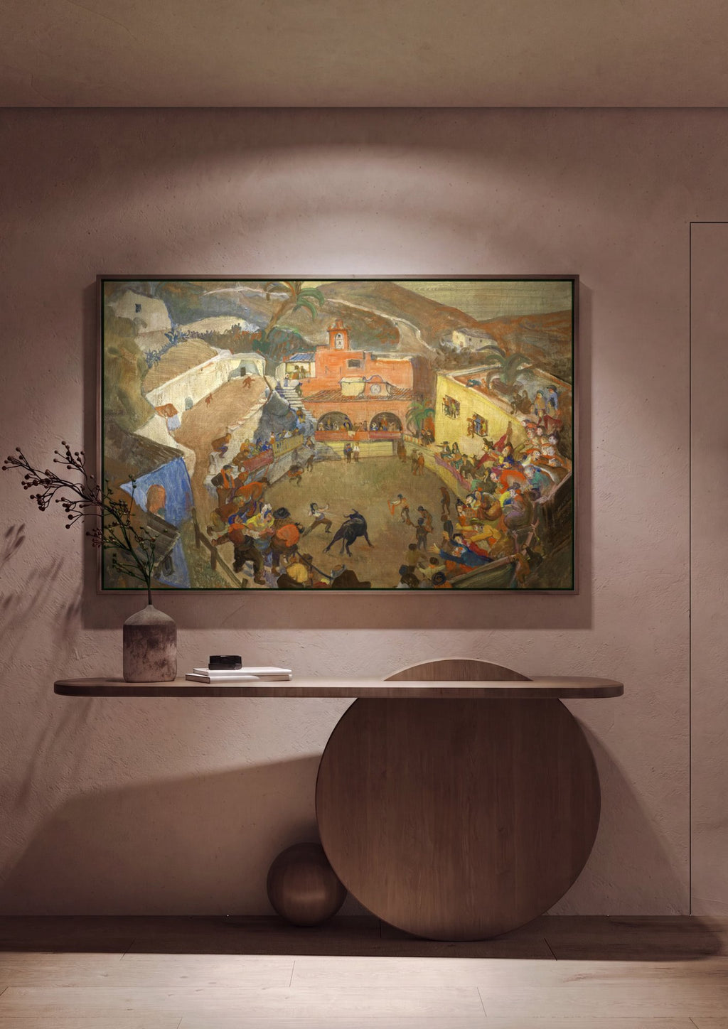 Quadro Decorativo Tourada em Mijas - Oskar Laske em ambiente decorado