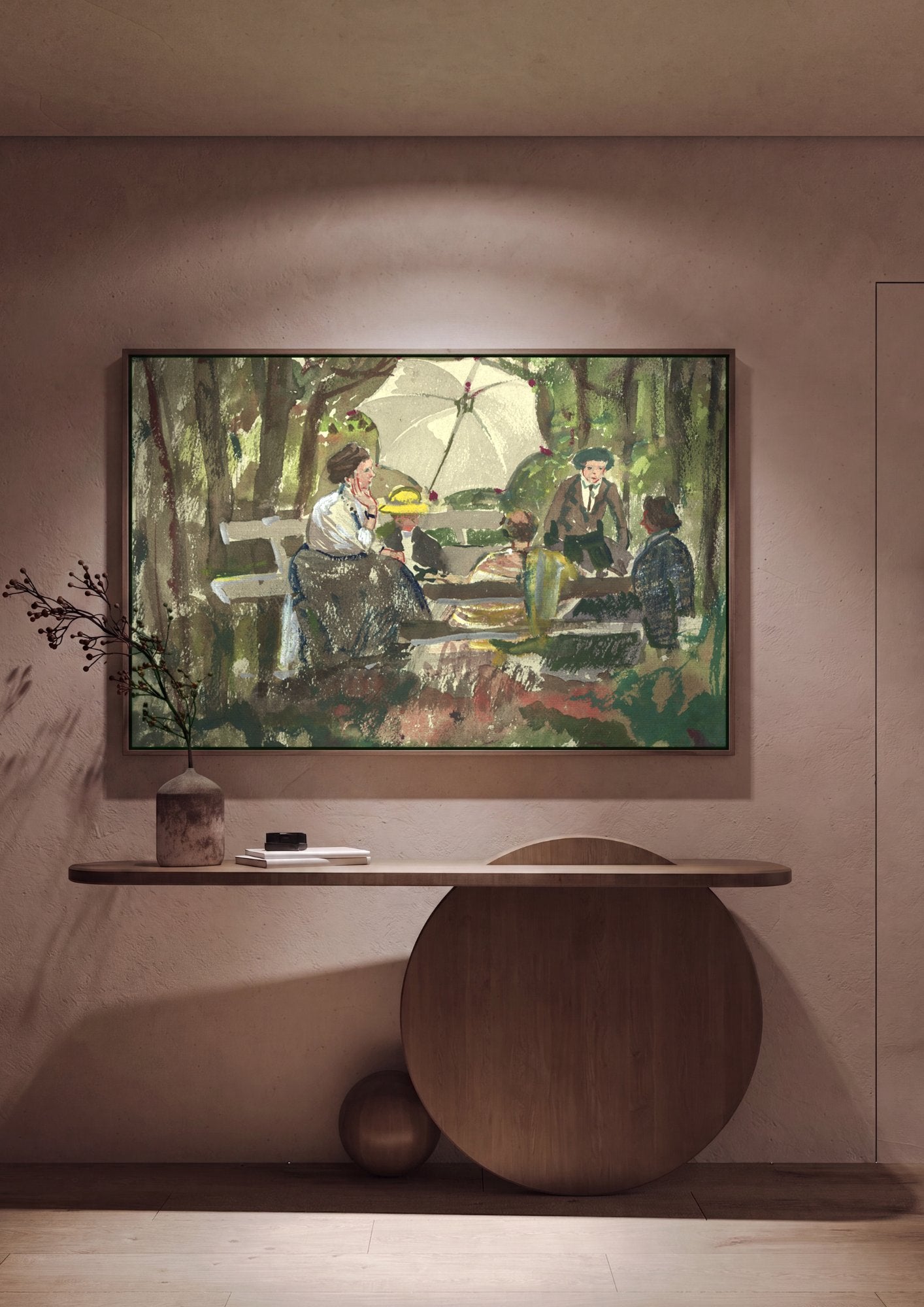 Quadro Decorativo Cenas de Parque - Oskar Laske em ambiente decorado