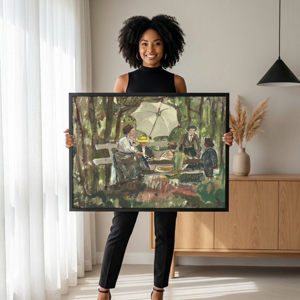 Quadro Decorativo Cenas de Parque - Oskar Laske com modelo em ambiente