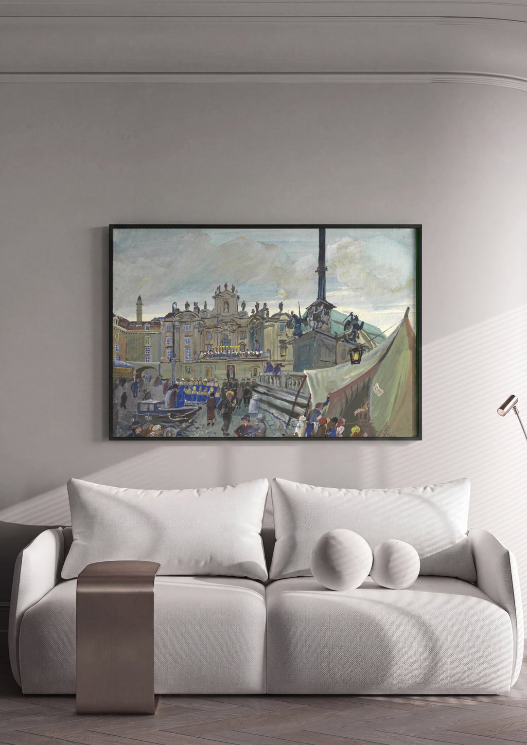 Quadro Decorativo Mercado de Viena - Oskar Laske em ambiente decorado