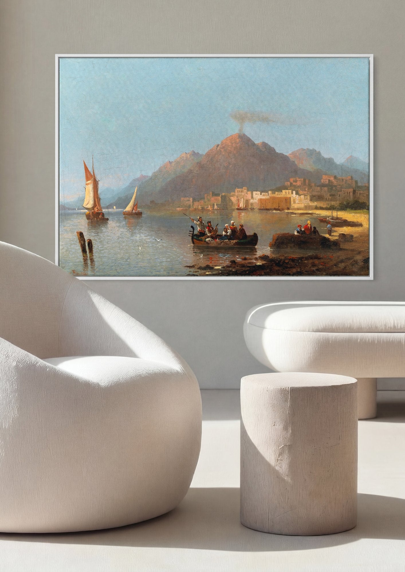 Quadro Decorativo Porto Mediterrâneo - Karl Kaufmann em ambiente decorado