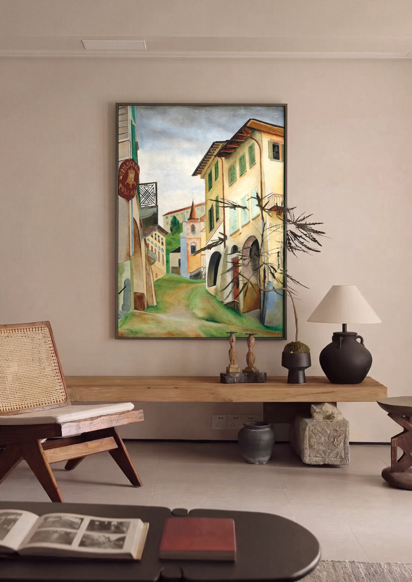Quadro Decorativo 'Rua na Itália' - Moïse Kisling em ambiente decorado