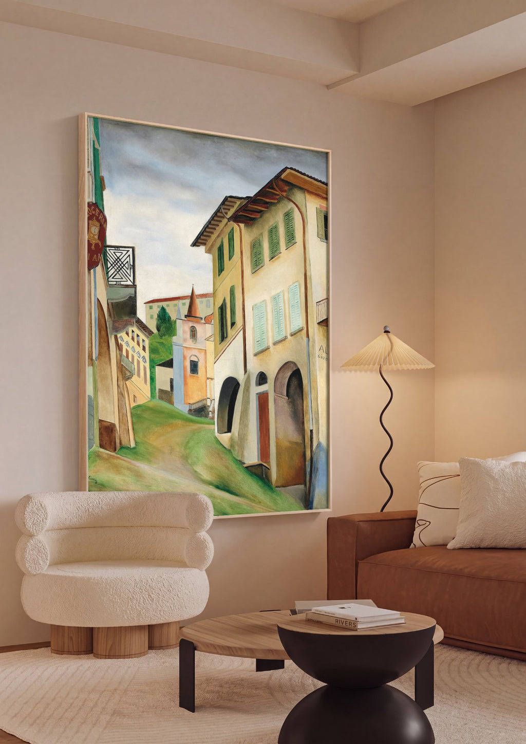 Quadro Decorativo 'Rua na Itália' - Moïse Kisling em ambiente decorado