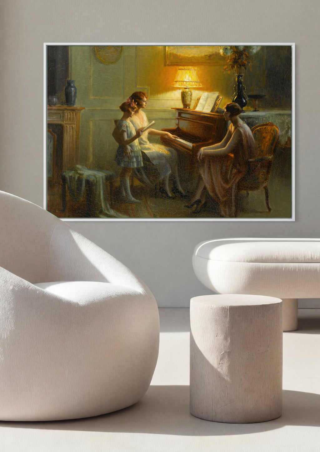 Quadro Decorativo A Seresta Familiar - Delphin Enjolras | quadro emoldurado na parede