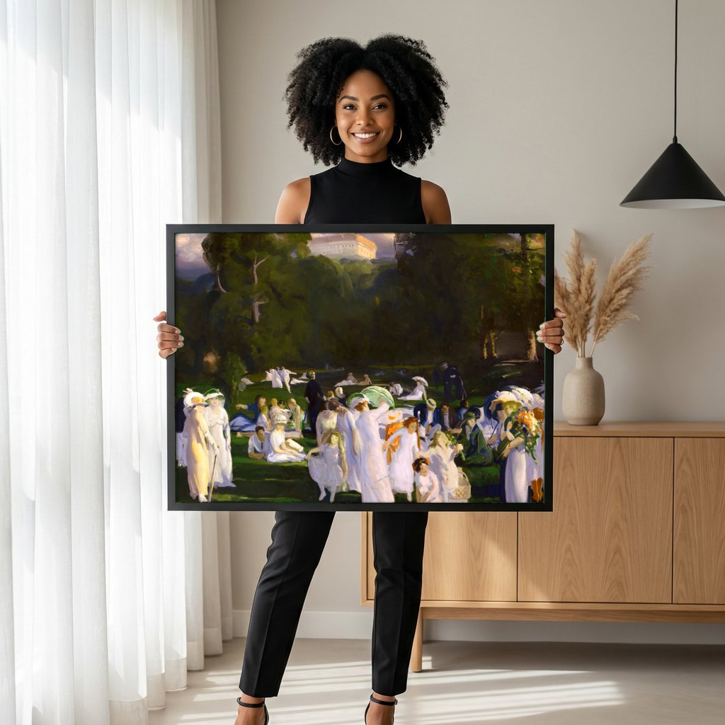 Quadro Decorativo Summer Day - George Bellows | modelo apresentando o quadro emoldurado