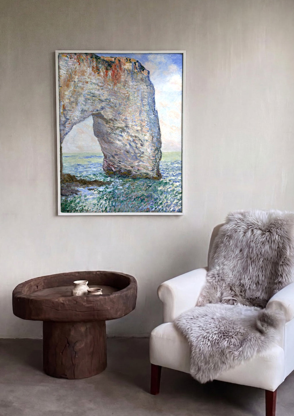 Quadro Decorativo Falésias de Étretat - Claude Monet | quadro emoldurado na parede