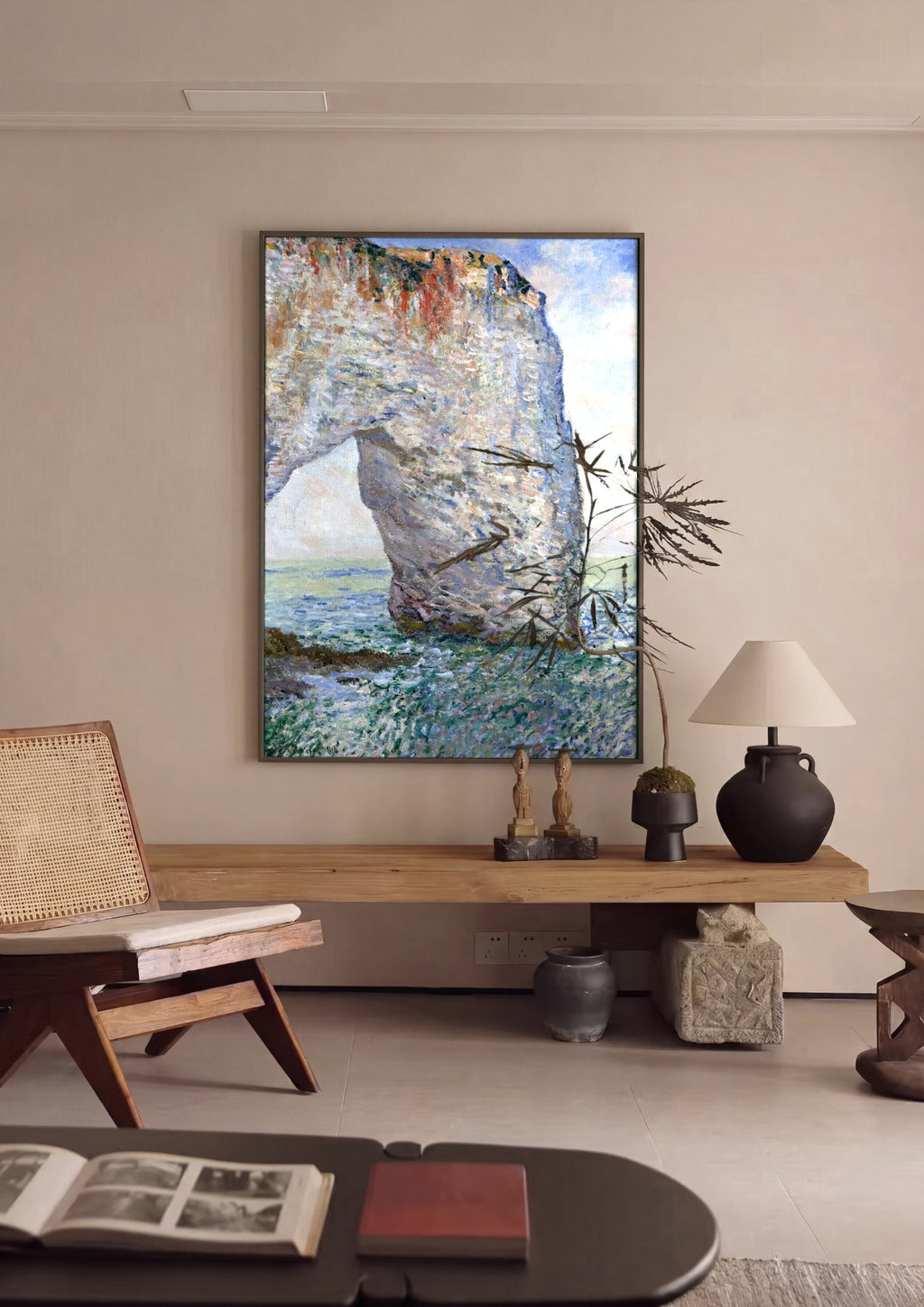 Quadro Decorativo Falésias de Étretat - Claude Monet | quadro emoldurado na parede
