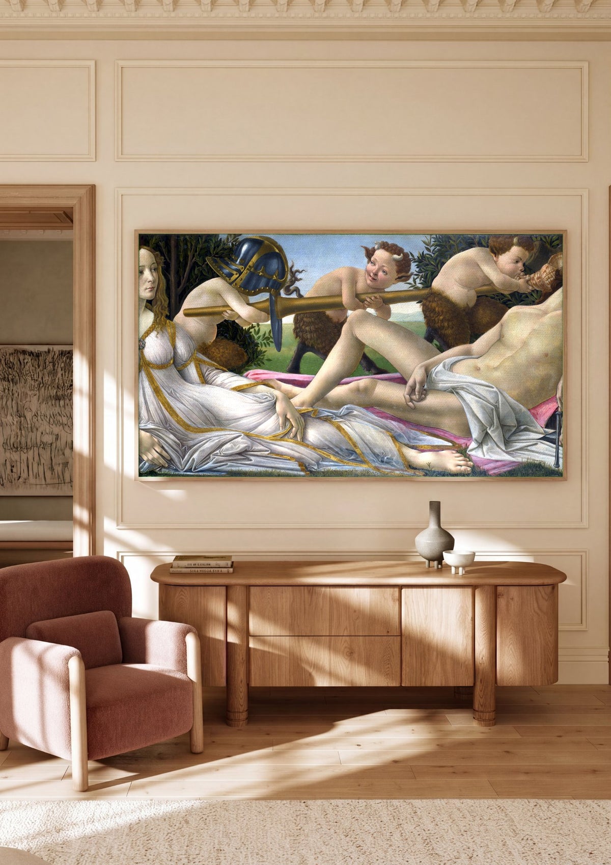 Quadro Decorativo Vênus e Marte - Botticelli | quadro emoldurado na parede