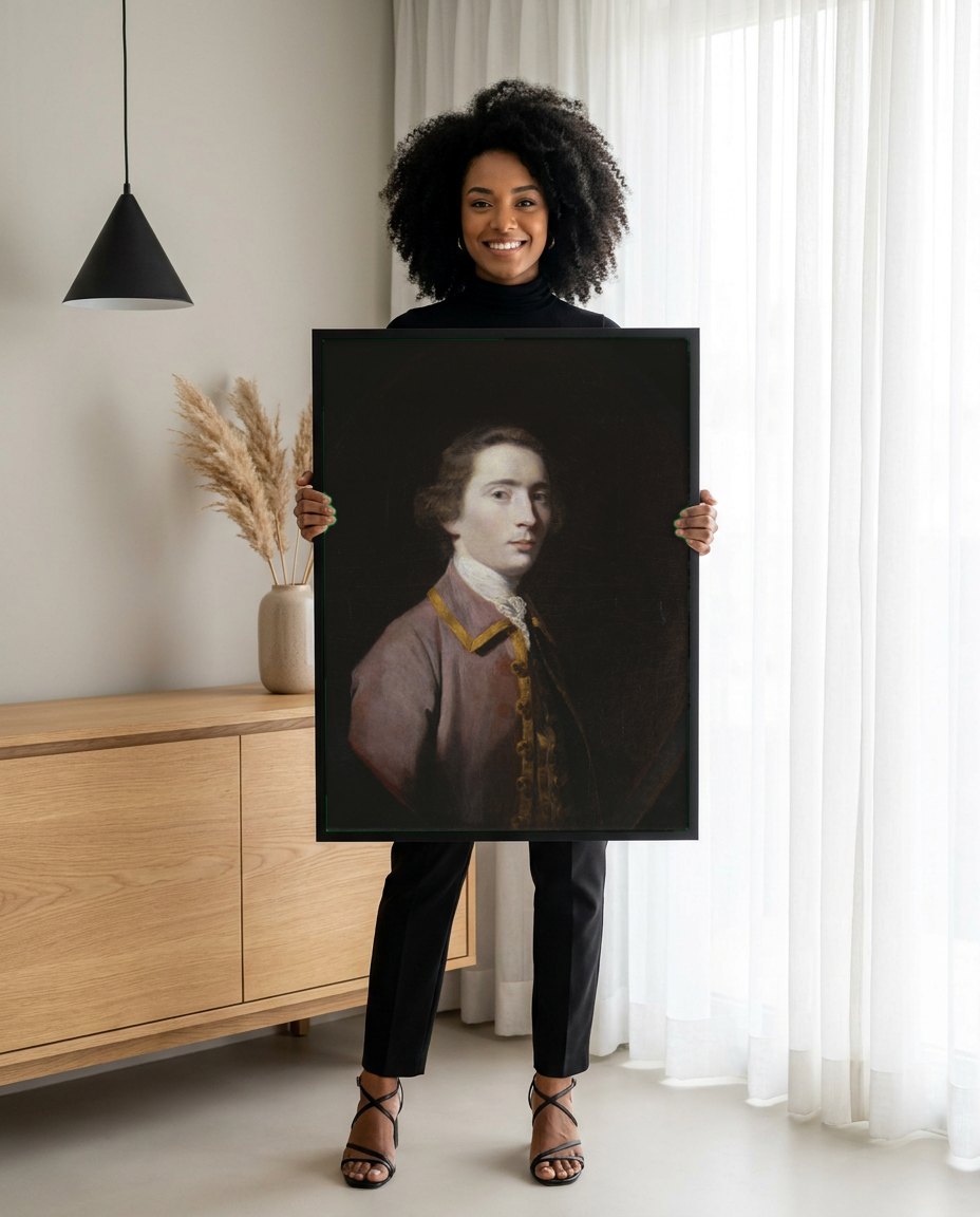 Quadro Decorativo Retrato de Jovem Cavalheiro - Sir Joshua Reynolds | modelo apresentando o quadro emoldurado
