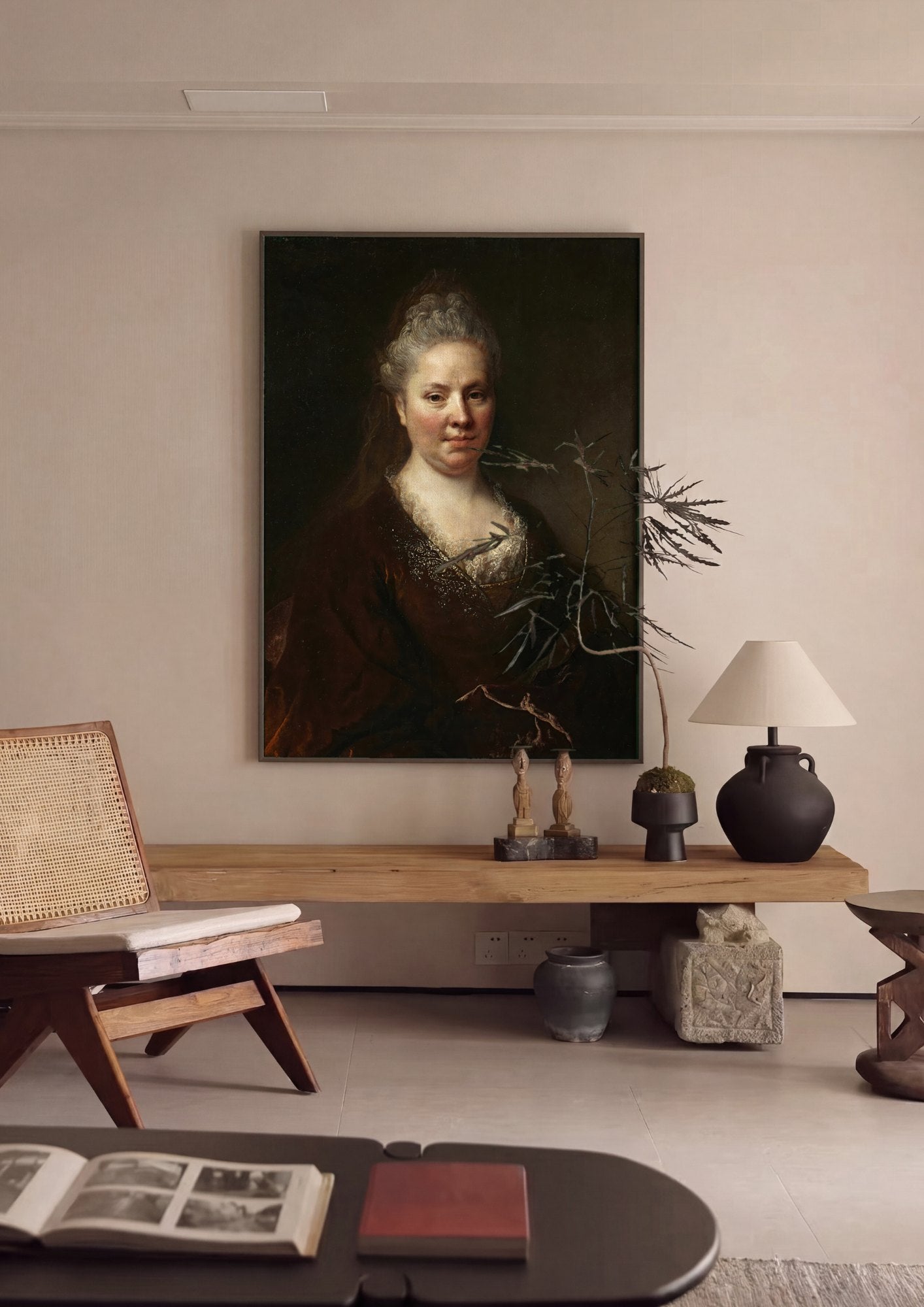 Quadro Decorativo Retrato Feminino - Nicolas de Largillière | quadro emoldurado na parede