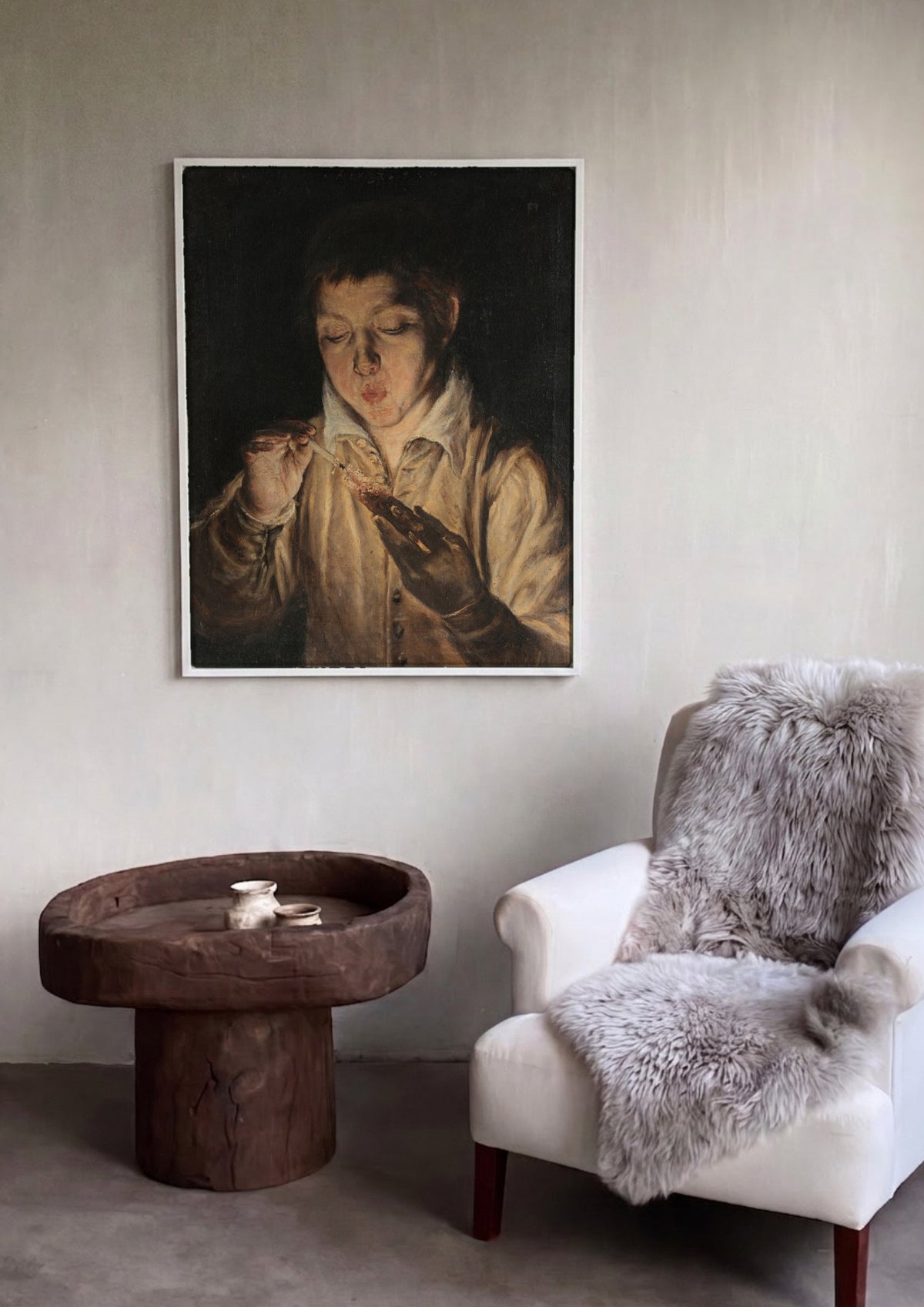 Quadro Decorativo O Soprador de Brasa - El Greco | quadro emoldurado na parede