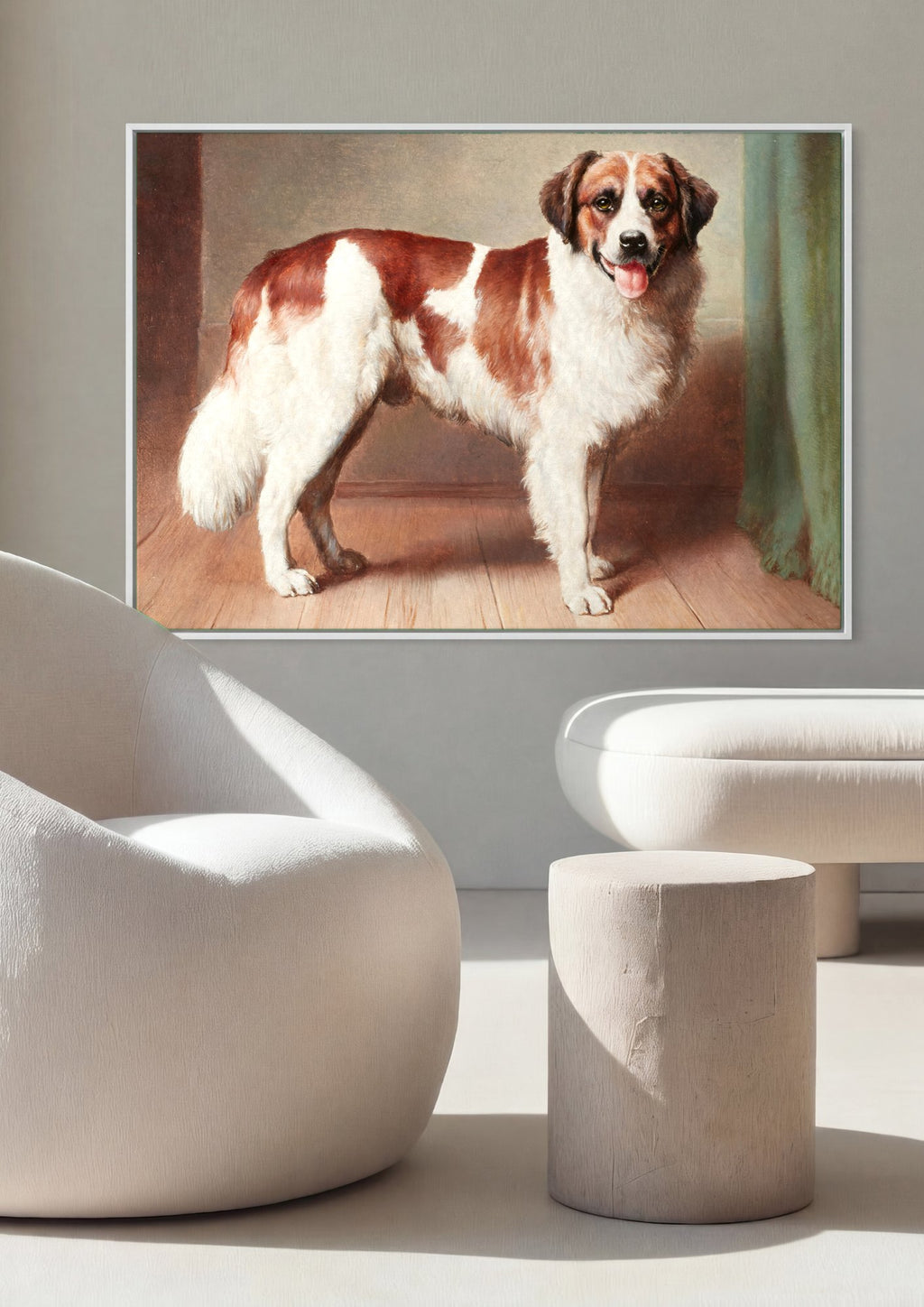 Quadro Decorativo Cão São Bernardo - Carl Reichert | quadro emoldurado na parede