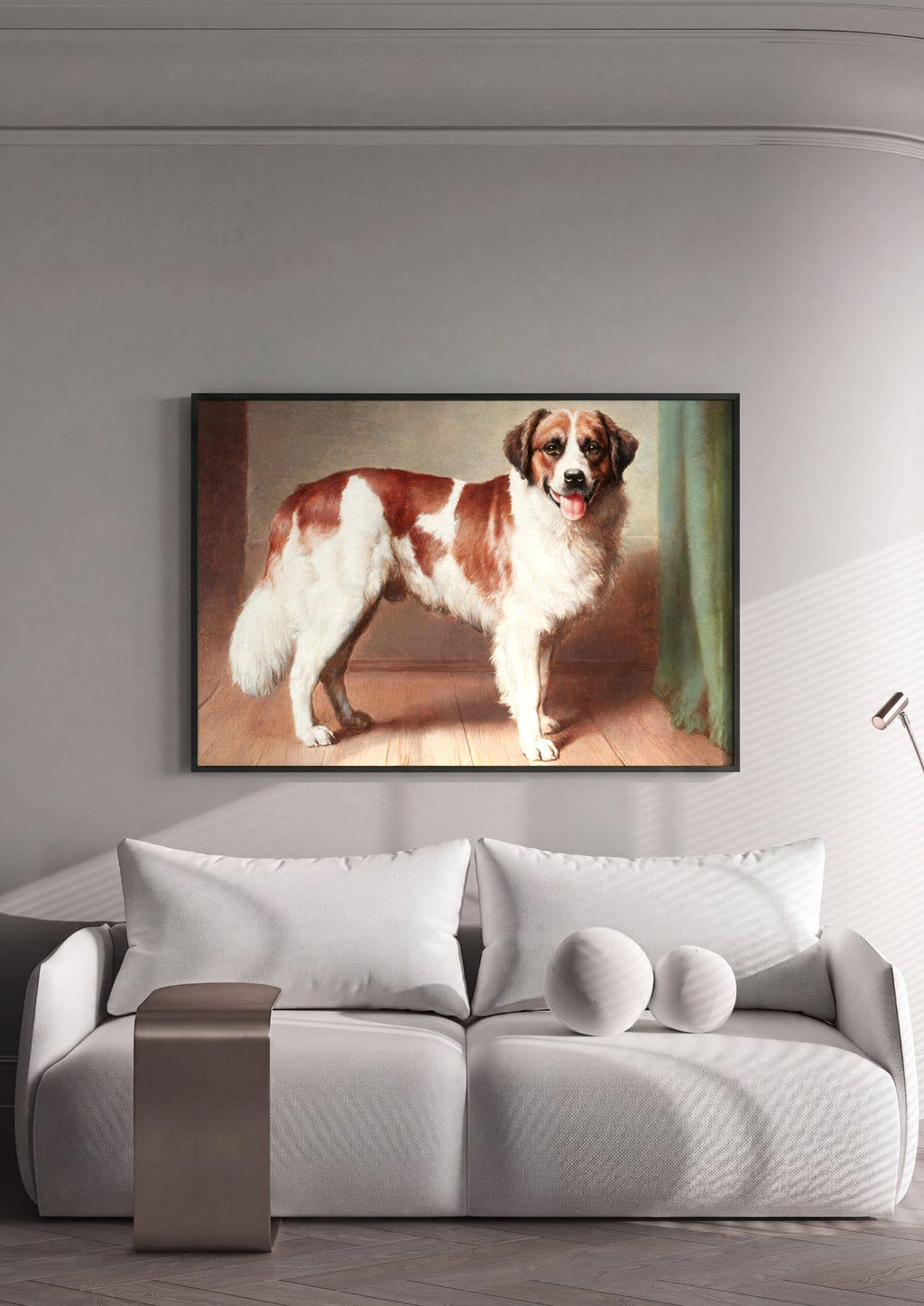 Quadro Decorativo Cão São Bernardo - Carl Reichert | quadro emoldurado na parede
