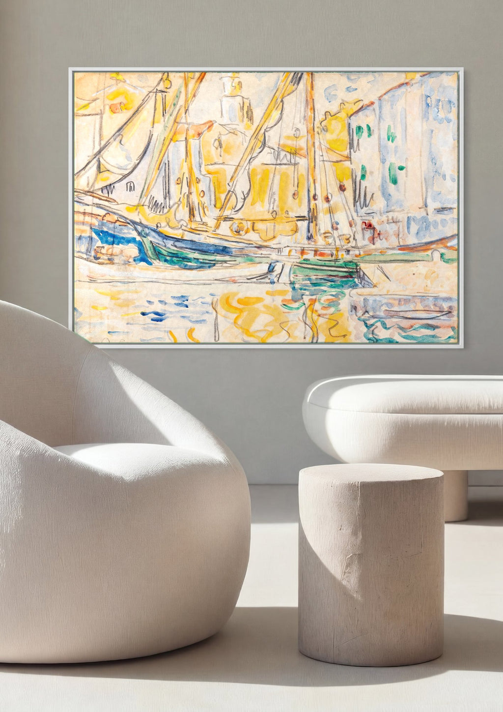 Quadro Decorativo Porto Ensolarado - Paul Signac | quadro emoldurado na parede