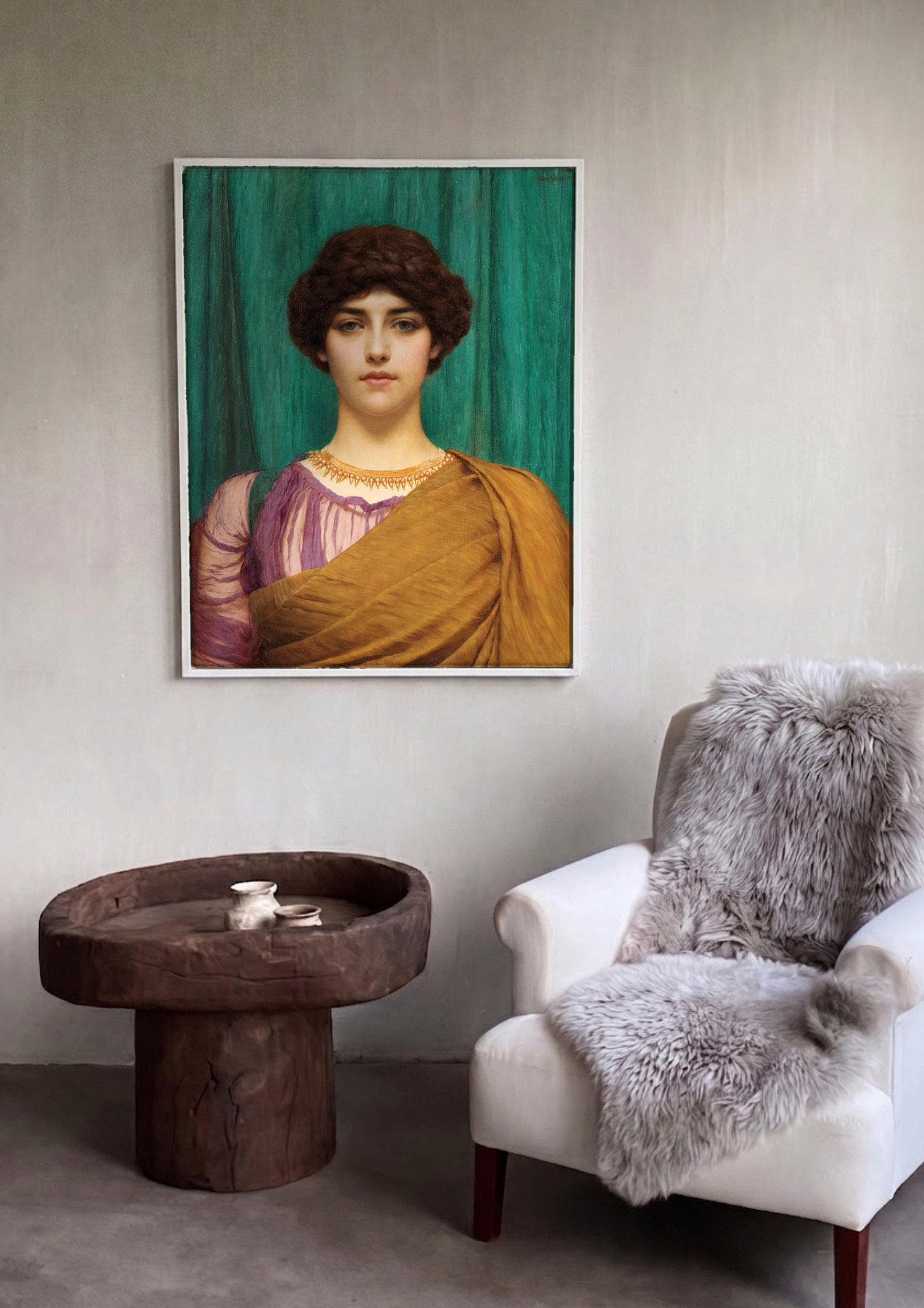 Quadro Decorativo A Jovem Grega - John William Godward | quadro emoldurado na parede