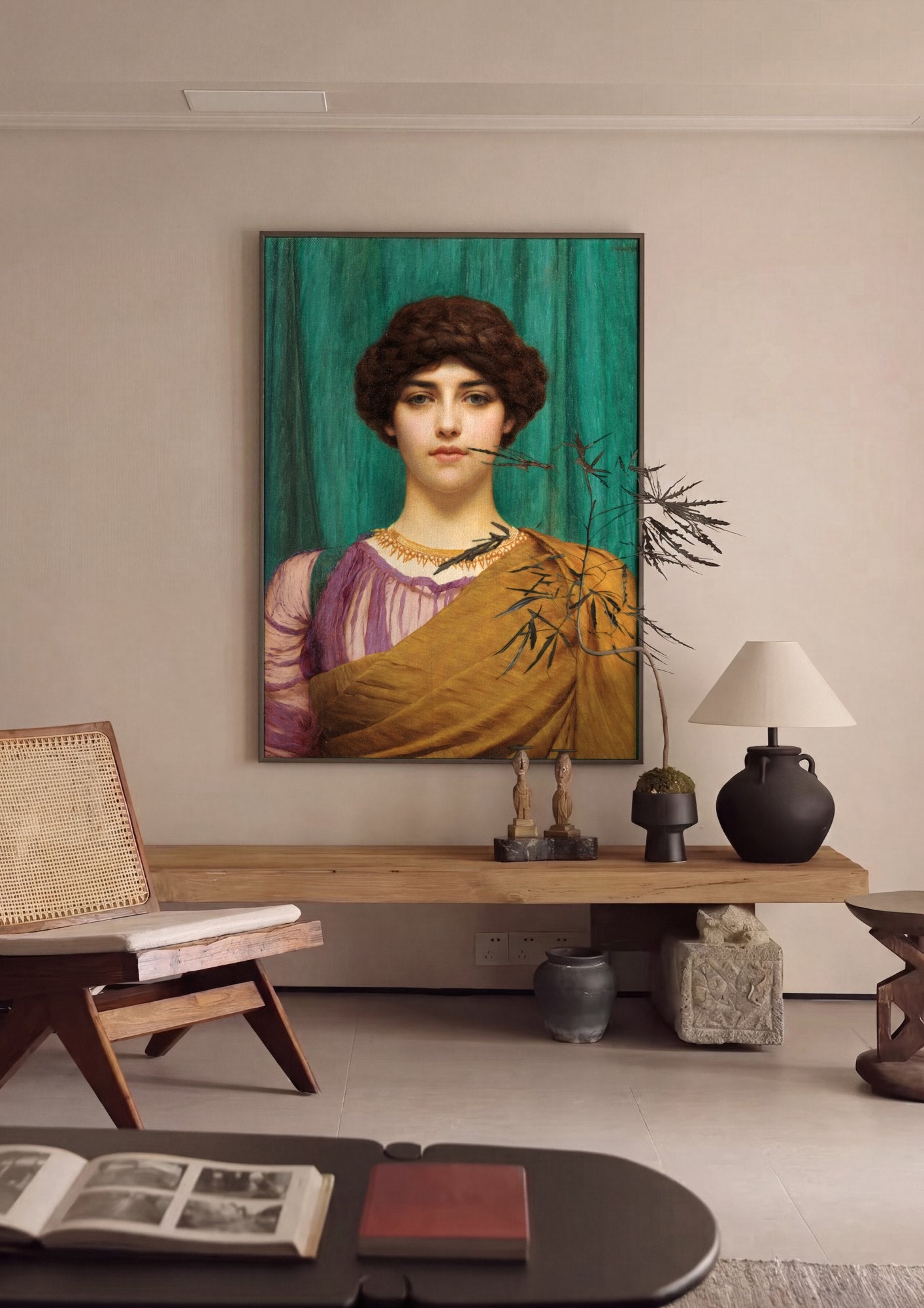 Quadro Decorativo A Jovem Grega - John William Godward | quadro emoldurado na parede