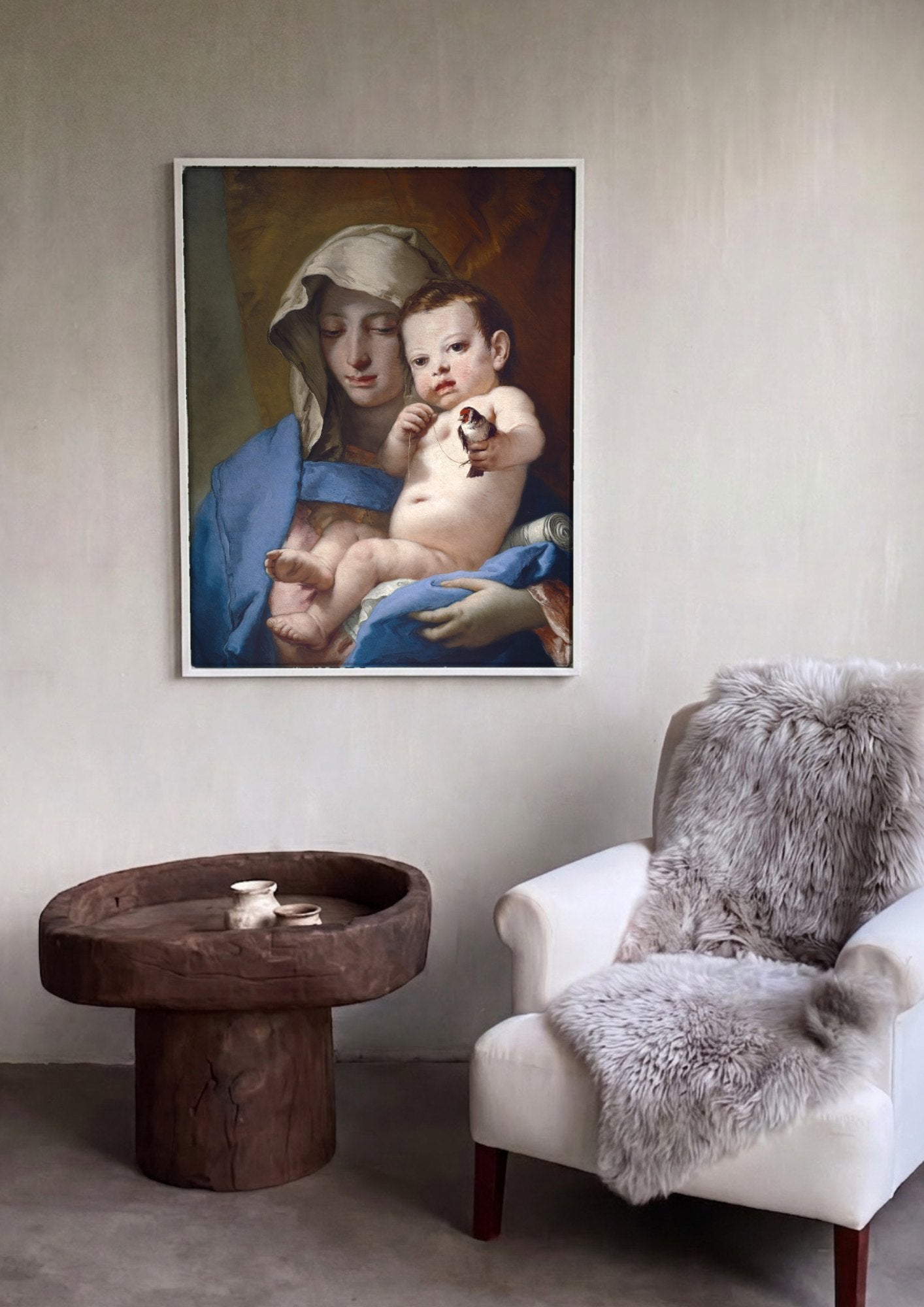 Quadro Decorativo A Madona e o Pintassilgo - Tiepolo | quadro emoldurado na parede