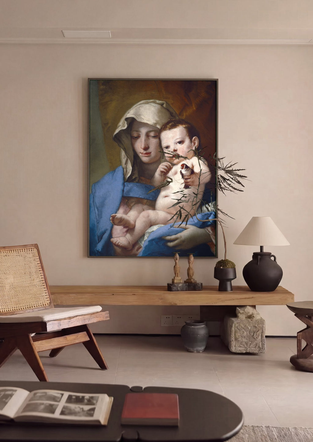 Quadro Decorativo A Madona e o Pintassilgo - Tiepolo | quadro emoldurado na parede